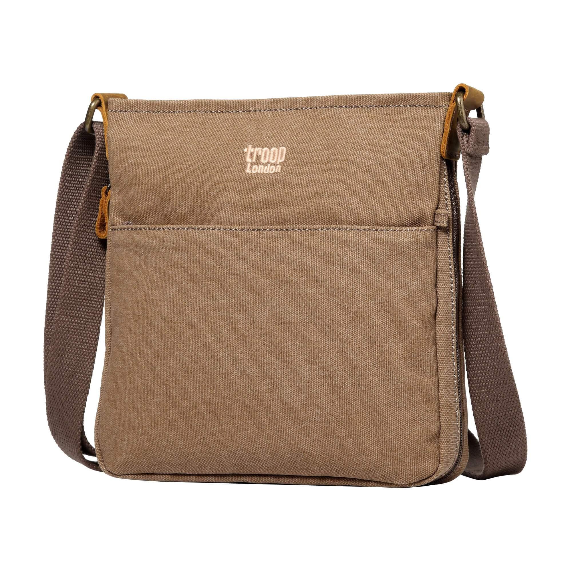 Troop London Classic Canvas Crossbody Bag for Men & Women - Stylish & Durable Shoulder Bag for Travel, Work & Everyday Use