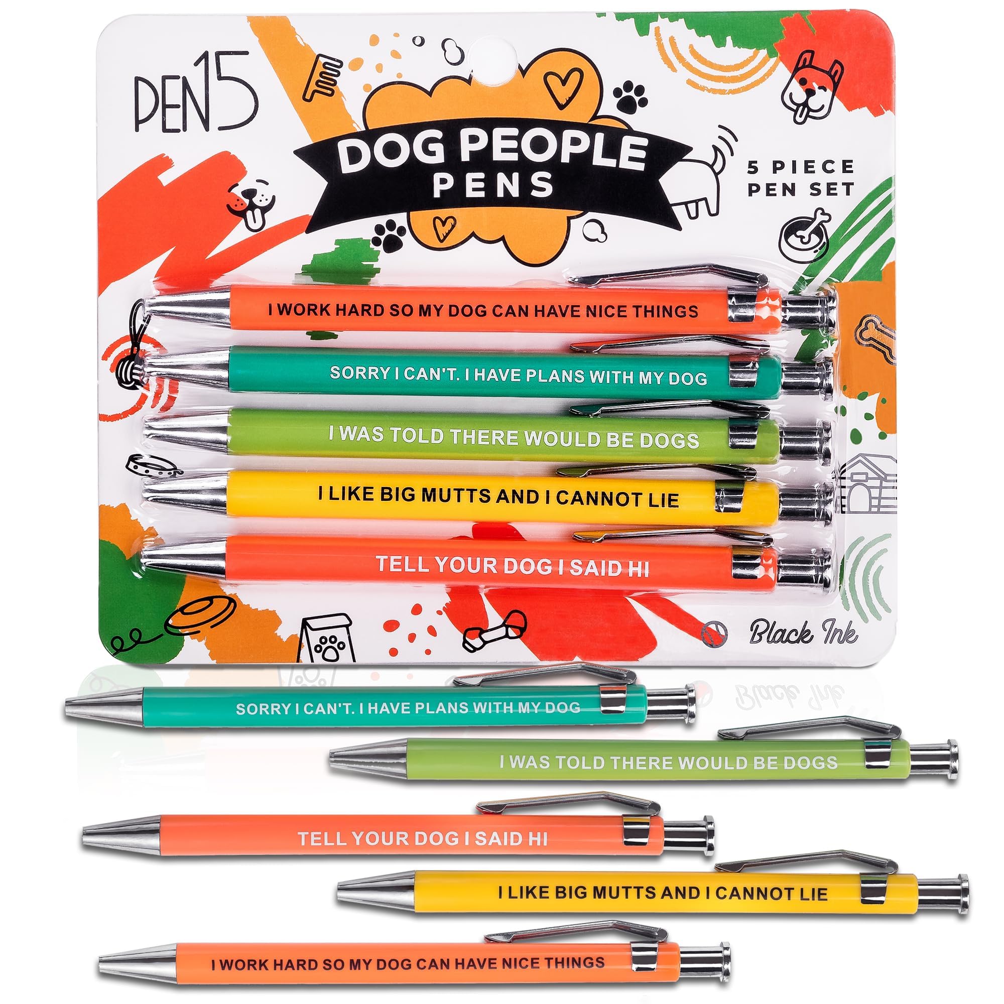 Funny Dog Pens for Dog Lovers - Black Ballpoint Pen Set for Dog Parents, Vet Techs, Pet Owners & Coworkers | Perfect Gag Gift for Office, Birthday & Pet Lover Appreciation