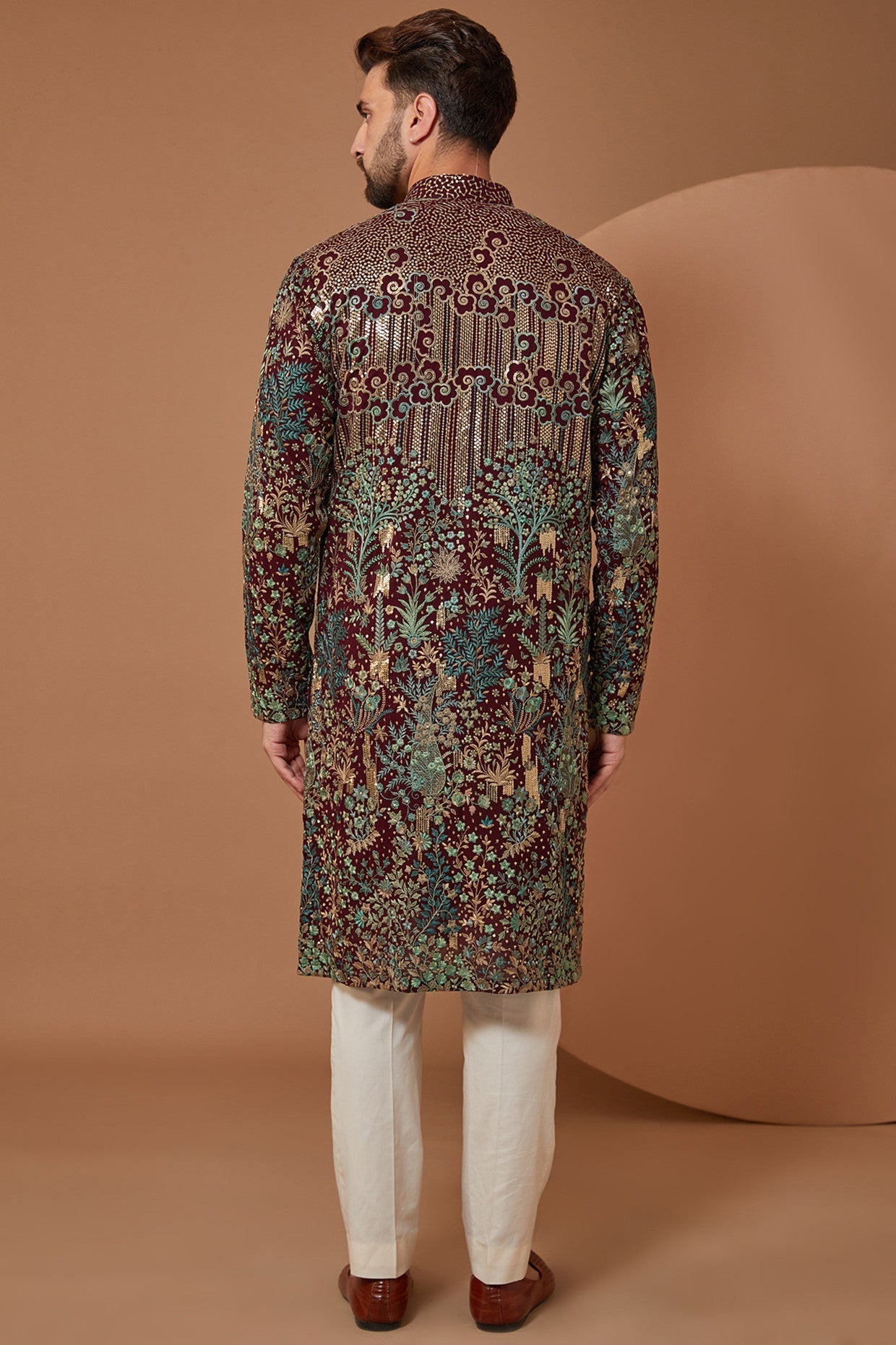 Exquisite Black Floral Kurta with Green & Gold Embroidery - Elegant Indian Ethnic Wear for Women | Perfect for Festivals, Weddings & Special Occasions