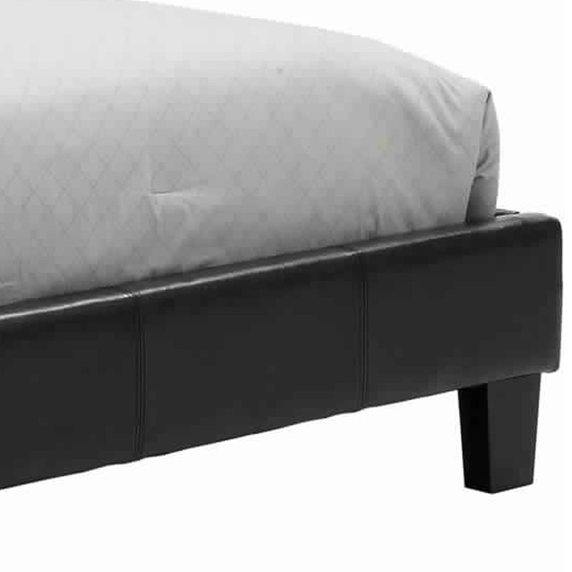 Benjara Low Profile Eastern King Size Bed with Button Tufted Headboard - Modern Black Bedroom Furniture for Master Suite & Guest Room