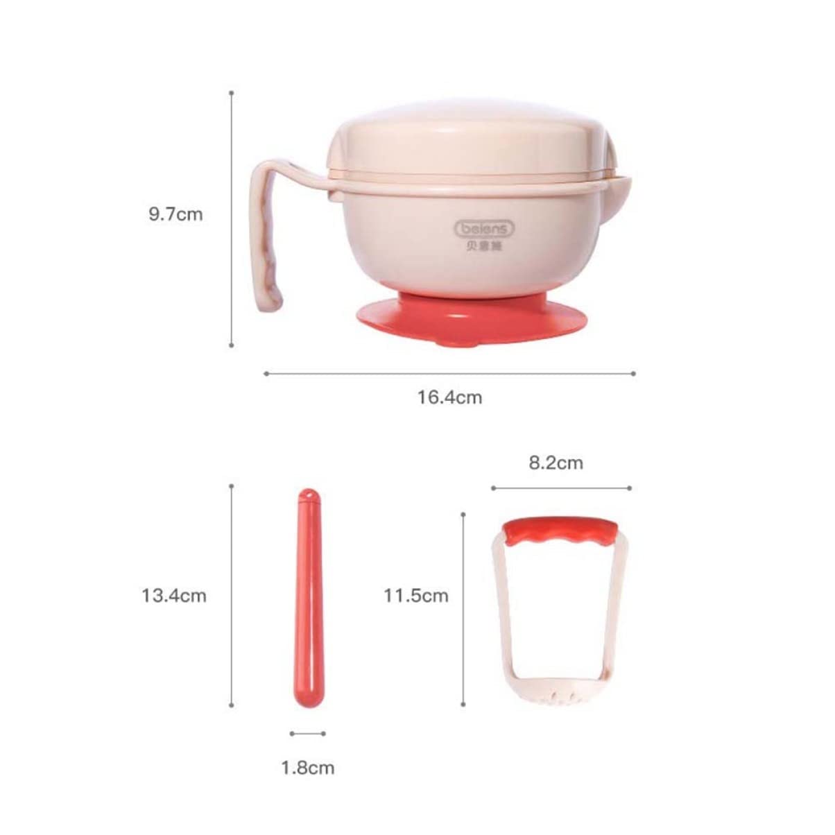 Kisangel Baby Food Maker Set - Manual Baby Food Grinder & Masher Bowl - BPA-Free Safe Feeding Tool for Infants - Perfect for Homemade Purees & Baby-Led Weaning at Home or Travel