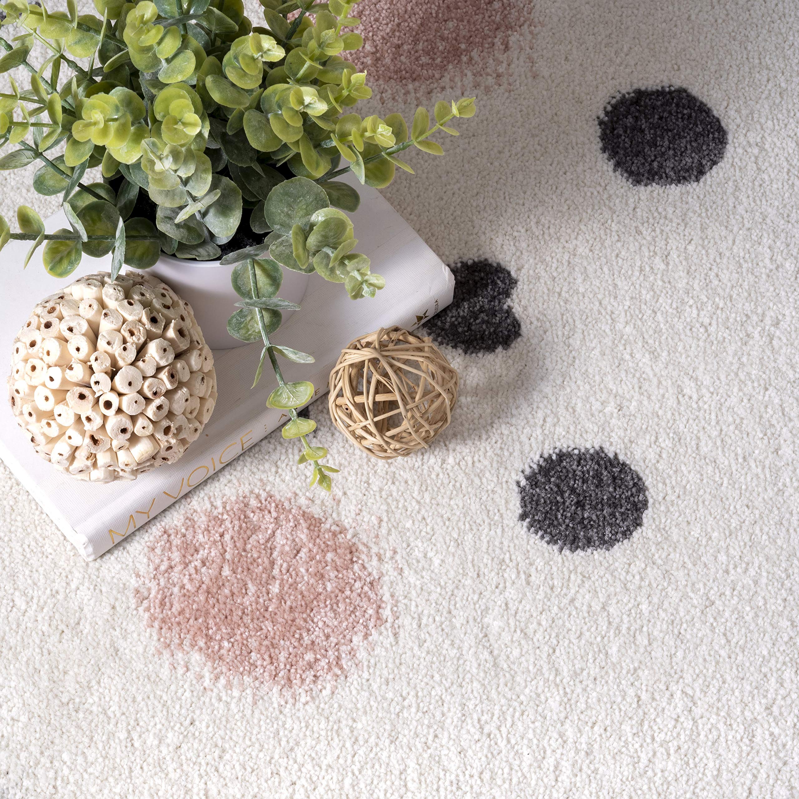 nuLOOM Harlee Kids Bear Nursery or Playroom Area Rug, 7x9 Feet, Soft Pink - Perfect for Baby Room Decor, Toddler Play Mat, and Children's Bedroom Floor Covering
