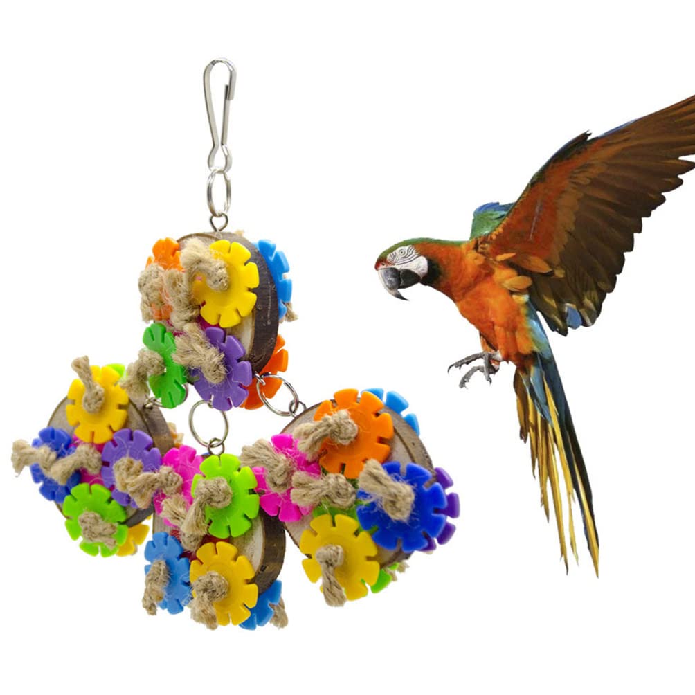 Colorful Parrot Chewing Toy - Hanging Bird Toy for Parrots, Macaws & Cockatoos - Durable & Safe Bird Chewing Supplies - Perfect for Cage Enrichment & Playtime