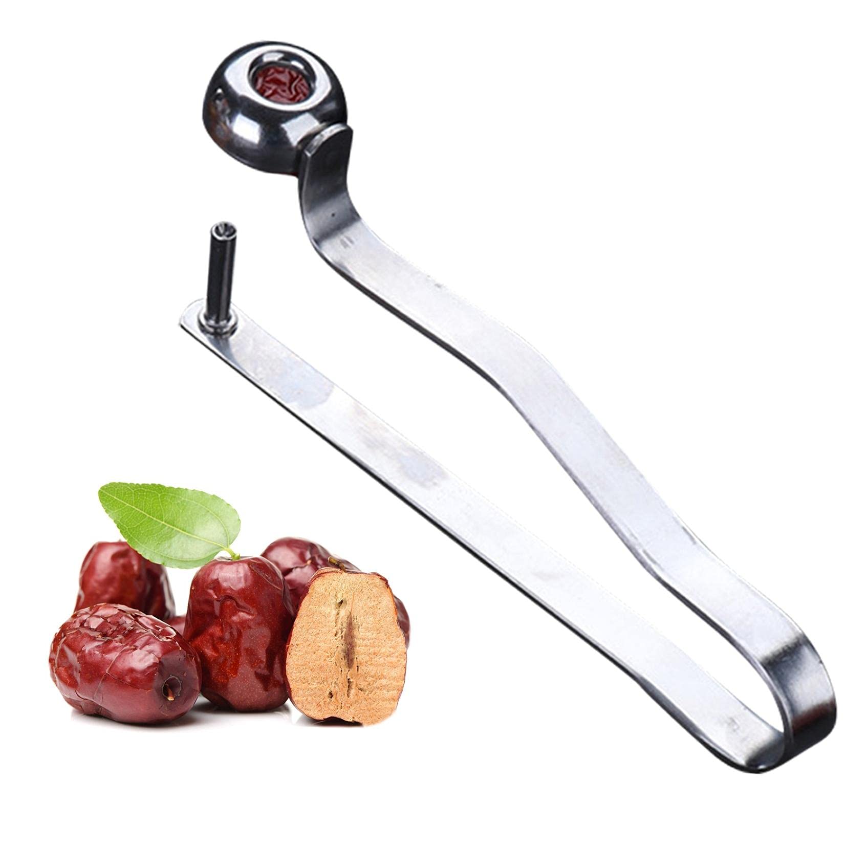 Portable Cherry & Olive Pitter Tool - Stainless Steel Cherry Seed Remover for Home Kitchen - Easy to Use Fruit Pitting Tool for Cherries, Olives & More (1PC) - Perfect for Baking, Canning & Meal Prep