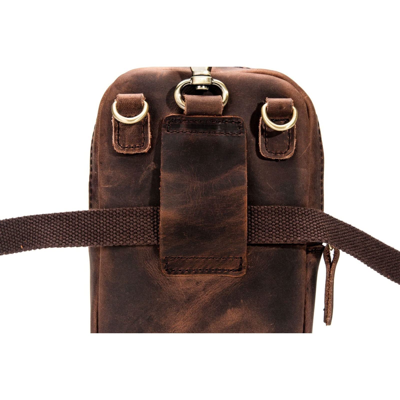 Genuine Leather Men's Waist Pack Fanny Bag - Crossbody Shoulder Messenger Bag for Phone & Essentials (Brown, 18x12x7.5cm) - Perfect for Travel, Hiking & Everyday Use