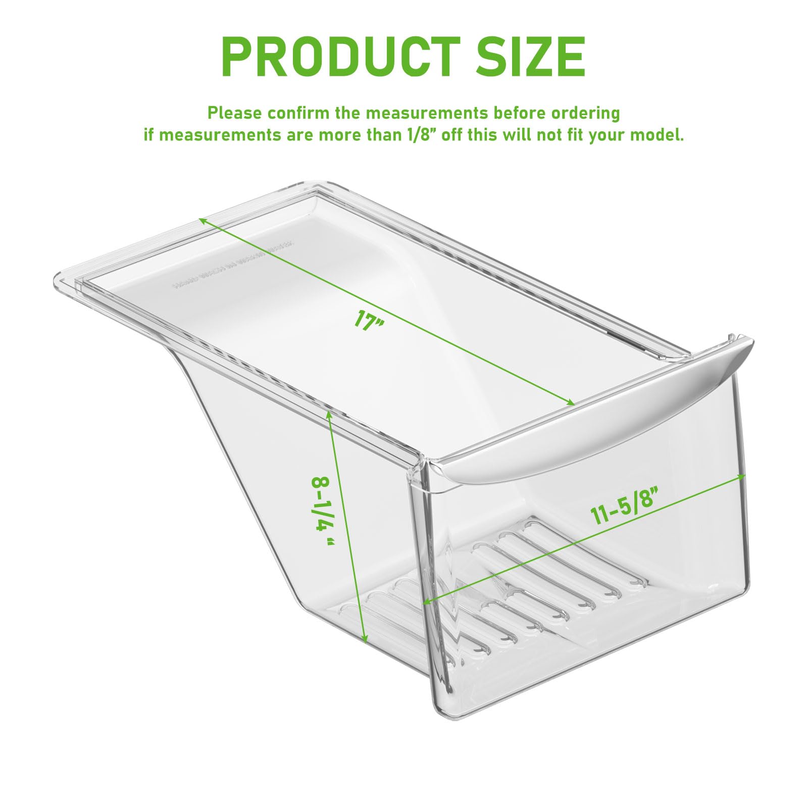 Frigidaire Kenmore Crosley Refrigerator Crisper Drawer Replacement - Food Grade Plastic Bin Compatible with Models 240337107, 240337108, 240337109 - 1 Pack - Perfect for Fresh Produce Storage in Your Kitchen Refrigerator