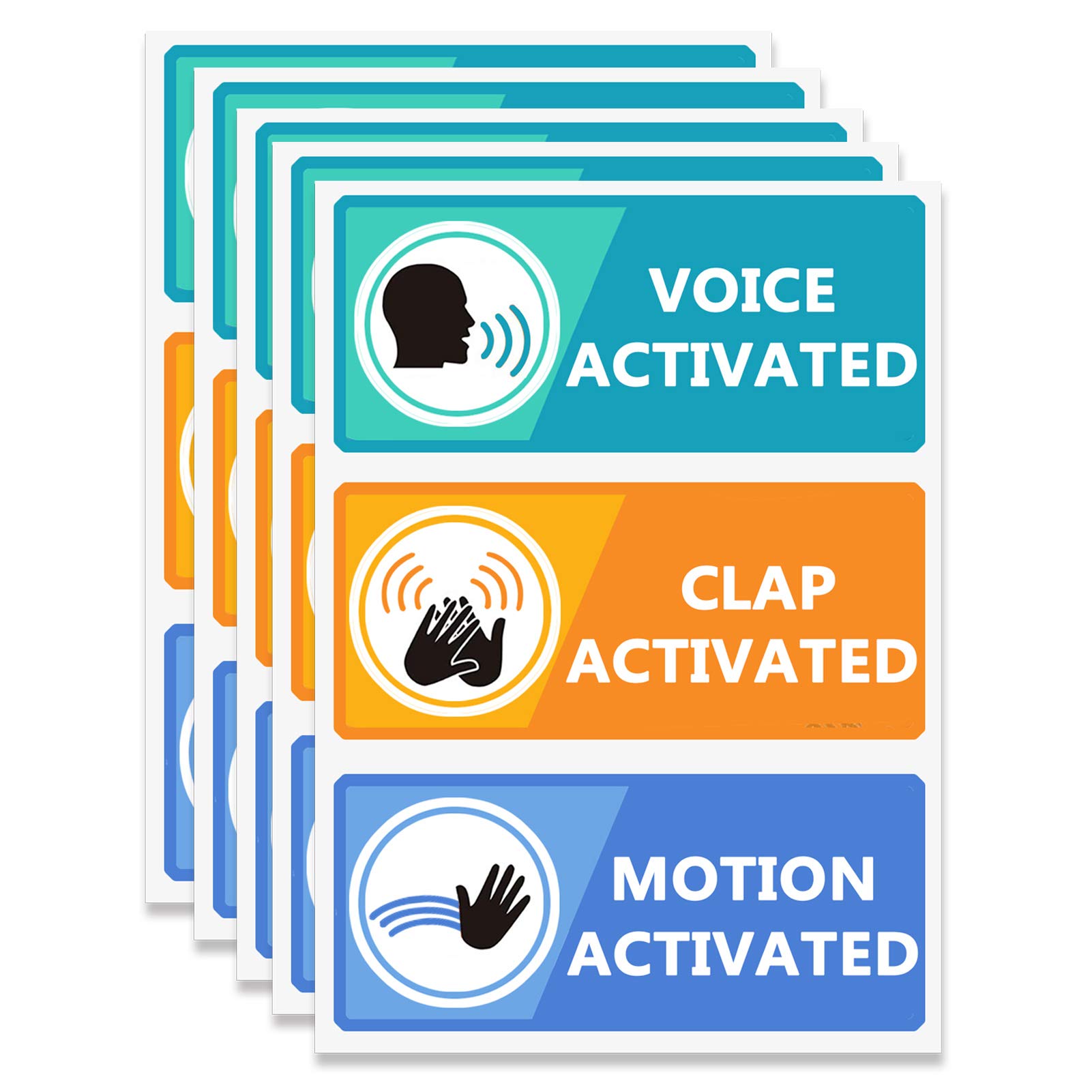 Voice Clap Motion Activated Stickers - 120 Pcs Funny Prank Joke Labels (2x4 Inch) for Office Pranks, Home Decor & Party Gags - Perfect for April Fools & Practical Jokes