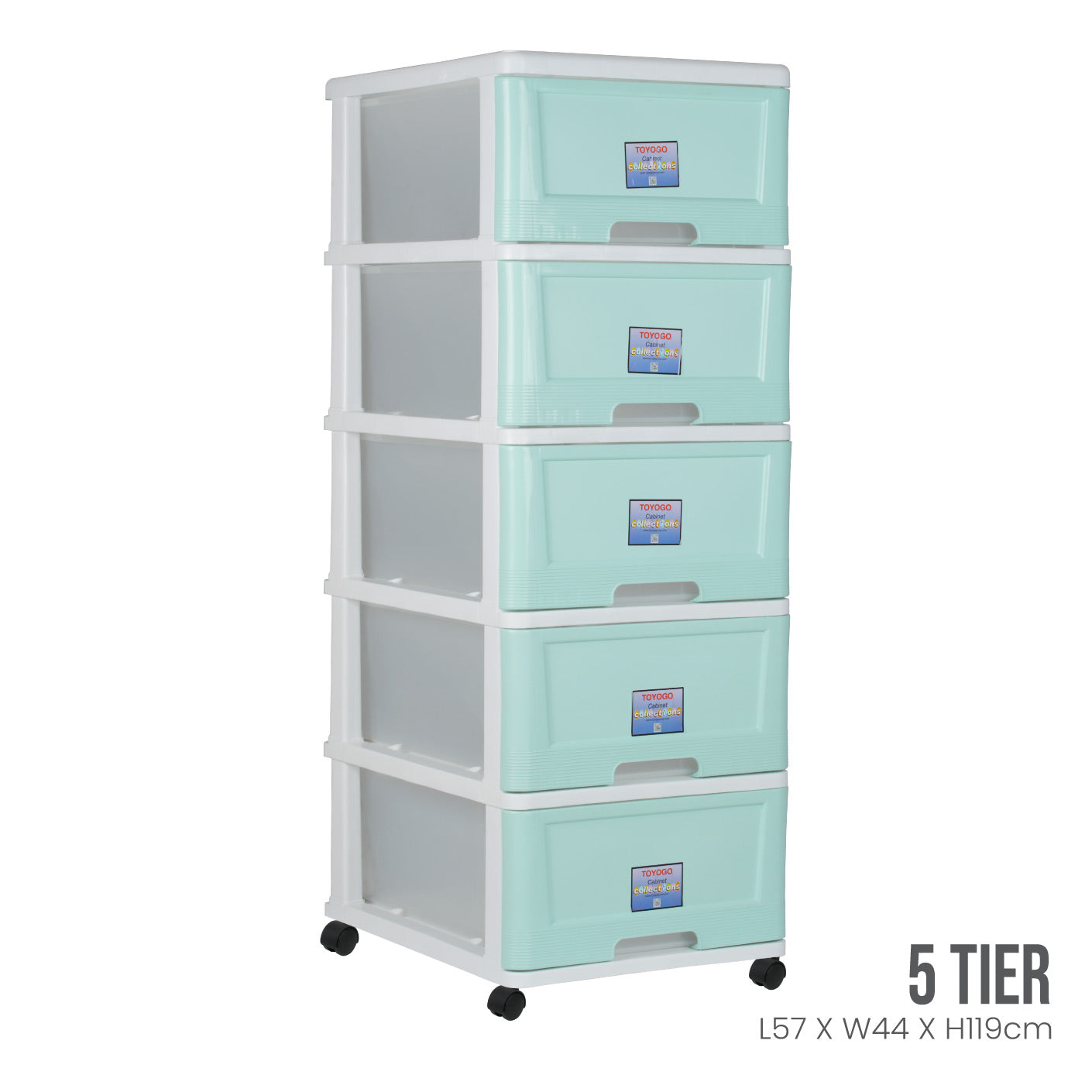 5-Tier Rolling Storage Cabinet with Wheels - Heavy Duty Metal Organizer for Kitchen, Bathroom, Office & Garage Storage Solutions