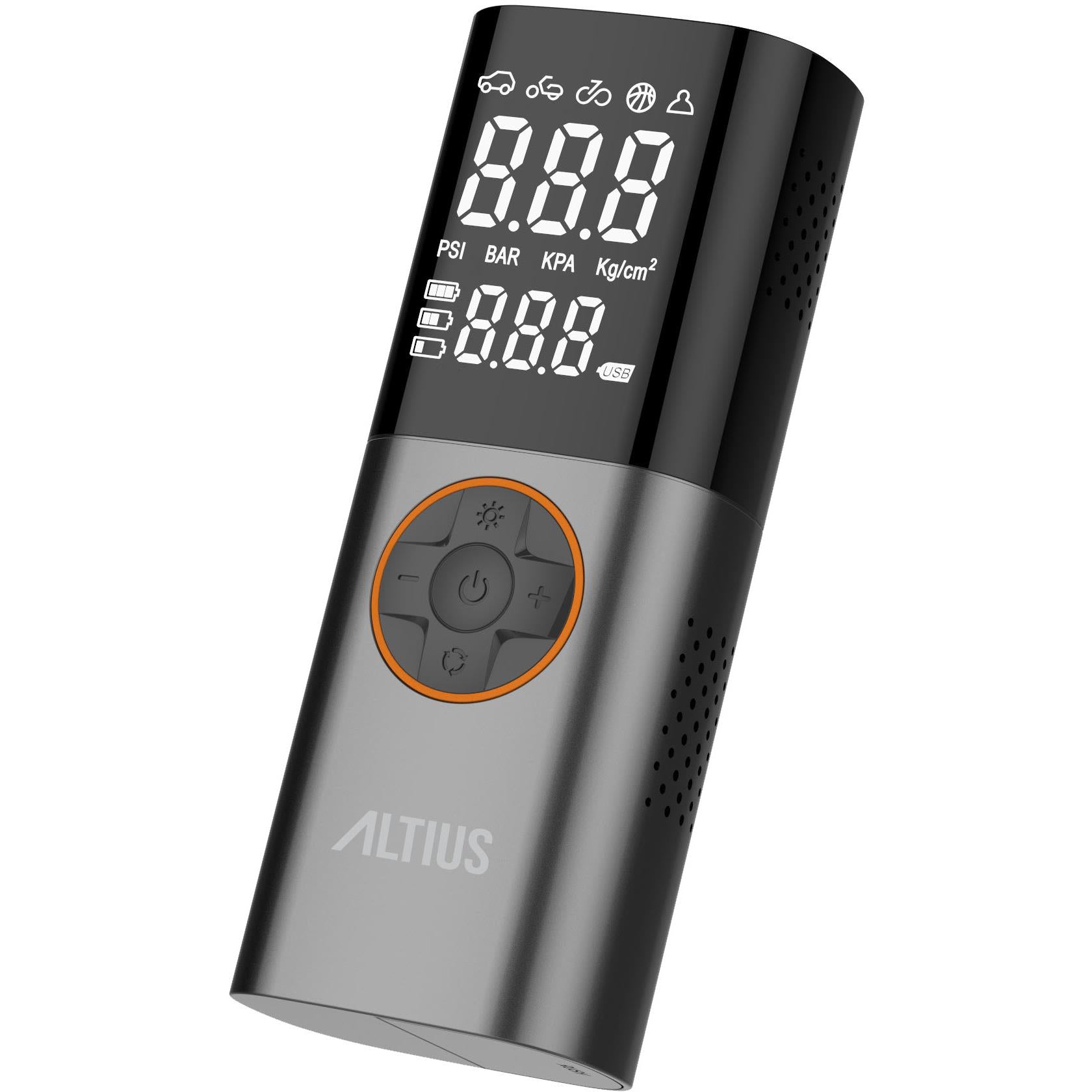 Altius Portable Tire Inflator - 150PSI Digital Air Compressor for Car, Bike & SUV Tires - Fast Inflation with Auto Shutoff - Perfect for Road Trips, Emergency Use & Garage Maintenance