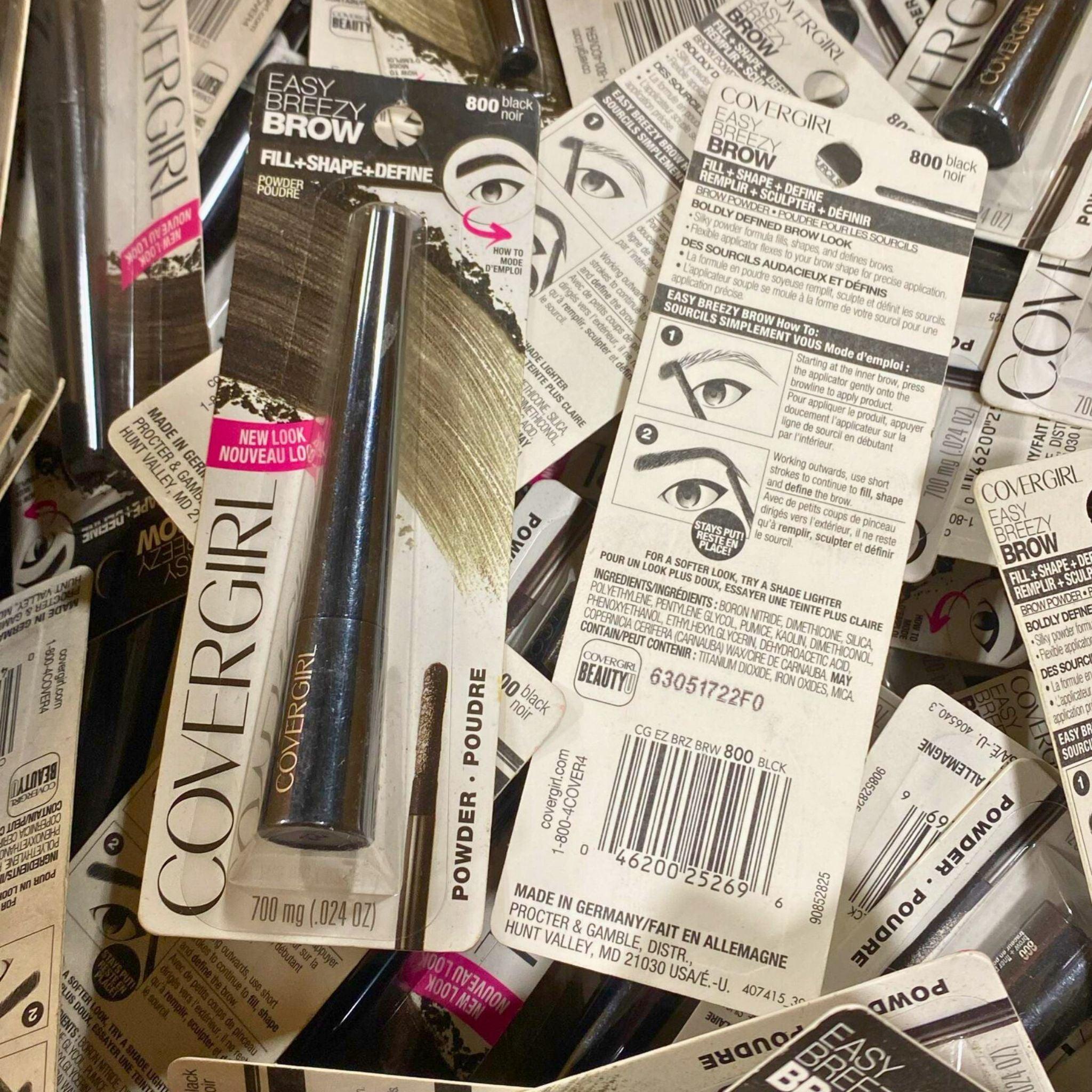 Covergirl Easy Breezy Brow Fill + Shape + Define Powder - 800 Black (0.24oz) - 30 Piece Lot - Natural Looking Eyebrow Makeup for Everyday Wear & Special Occasions