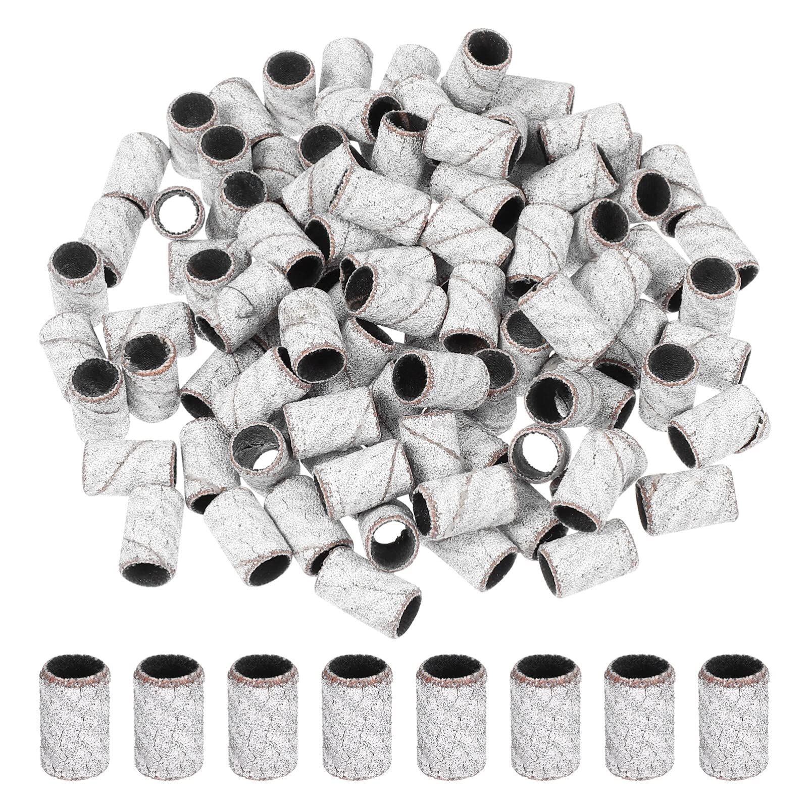 FOMIYES 100 Pcs Nail Drill Machine Bands - Sanding Bands for Nail Drill Bits, Nail Polishing & Shaping - Professional Nail Art Kit Accessories (White, Optional) - Perfect for Salon, Home Manicure & DIY Nail Care