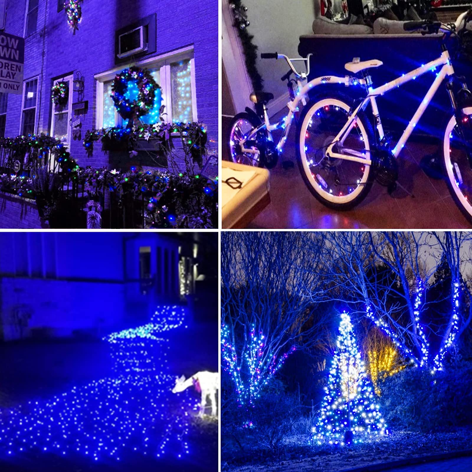 2-Pack 66FT 200 LED Blue Christmas Lights - Super Bright Waterproof Indoor/Outdoor String Lights for Xmas Tree Decorations, Bedroom, Party, Garden & Patio - Perfect for Holiday Decor, Wedding, Backyard & Christmas Party Lighting