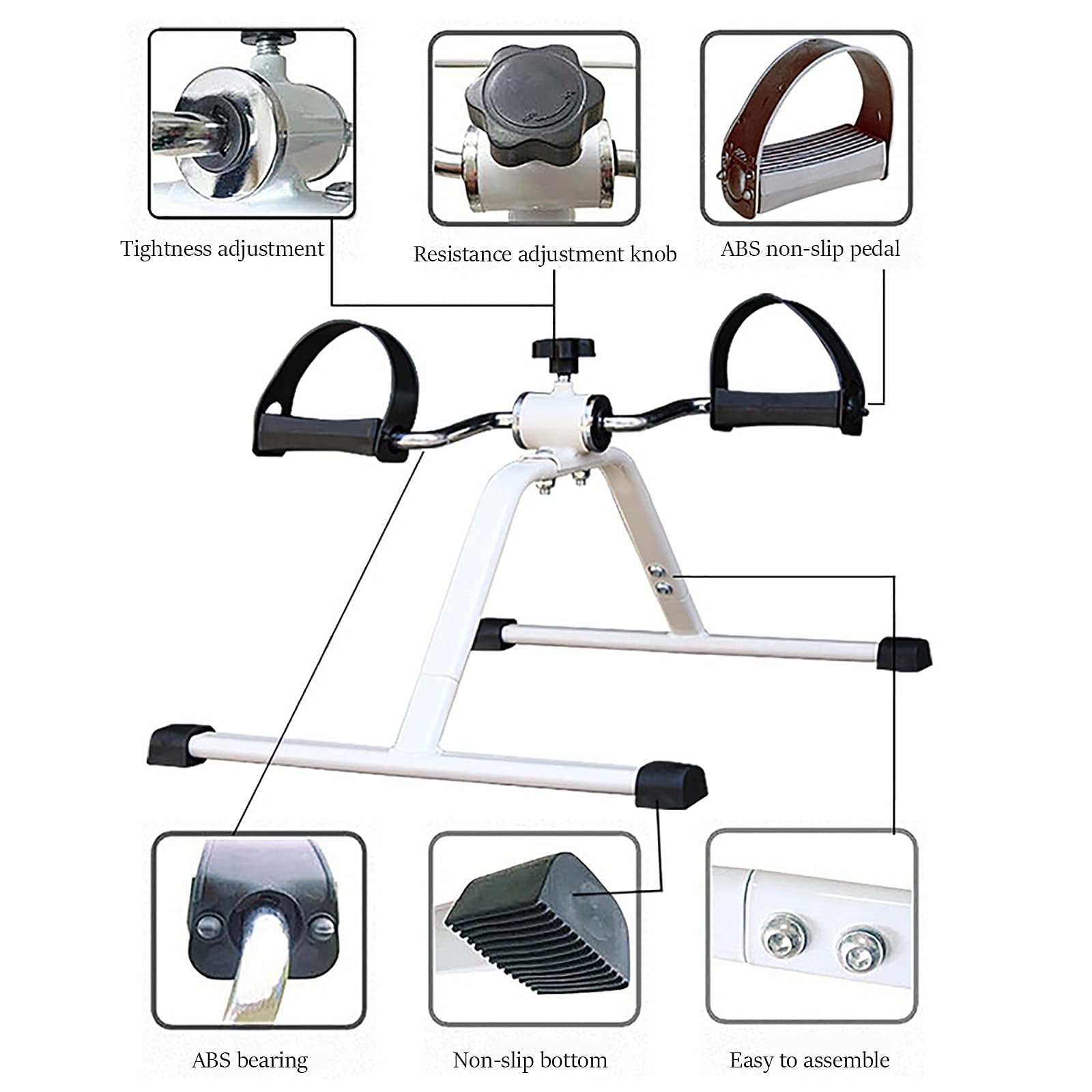 Portable Mini Exercise Bike for Seniors - Stroke Rehabilitation & Physical Therapy Equipment - Home Use Under Desk Pedal Exerciser for Recovery & Fitness Training