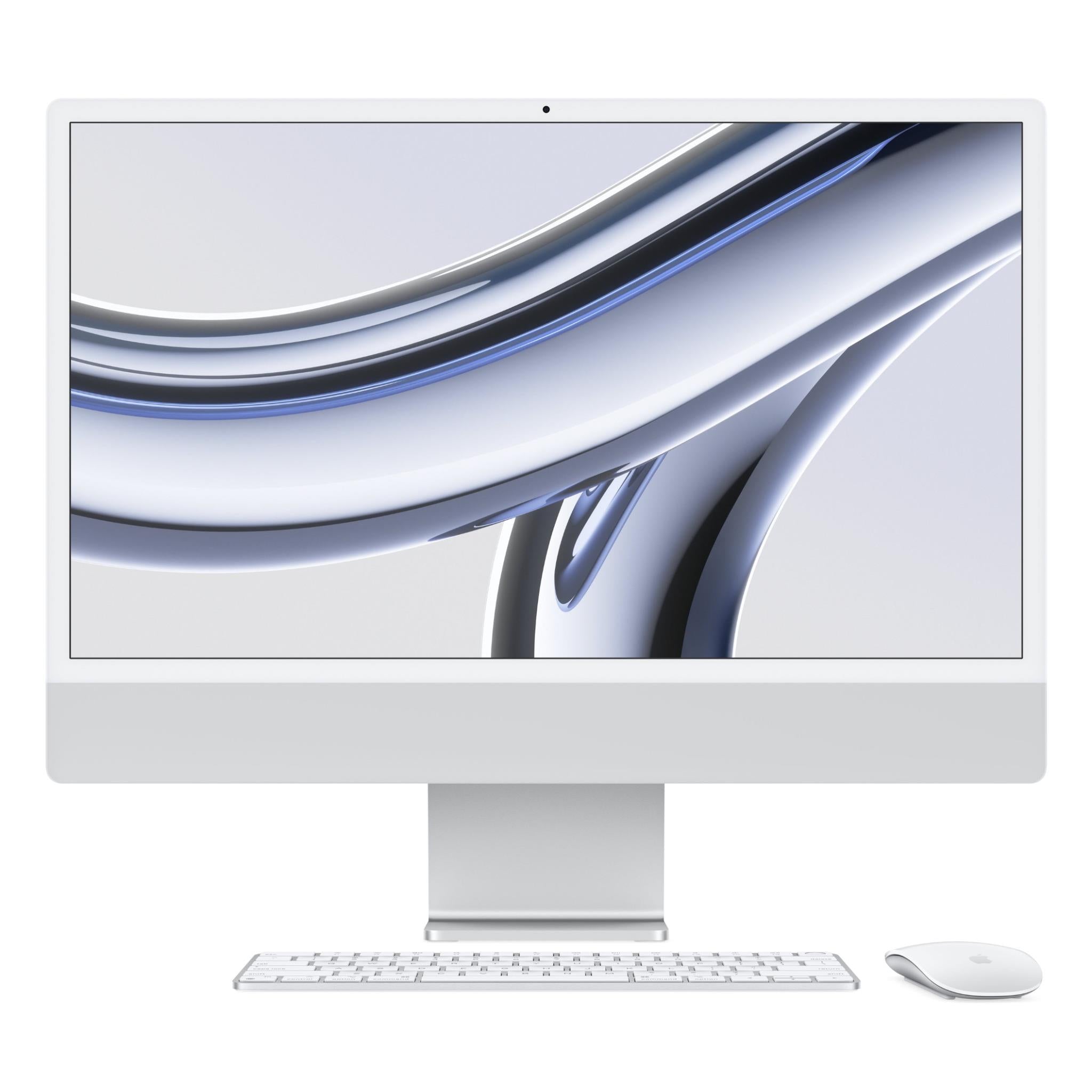 Apple iMac 24-inch with Retina 4.5K Display, M3 Chip 10-Core GPU, 512GB SSD (Silver) - 2023 Model | Powerful All-in-One Desktop for Home Office, Creative Work & Entertainment