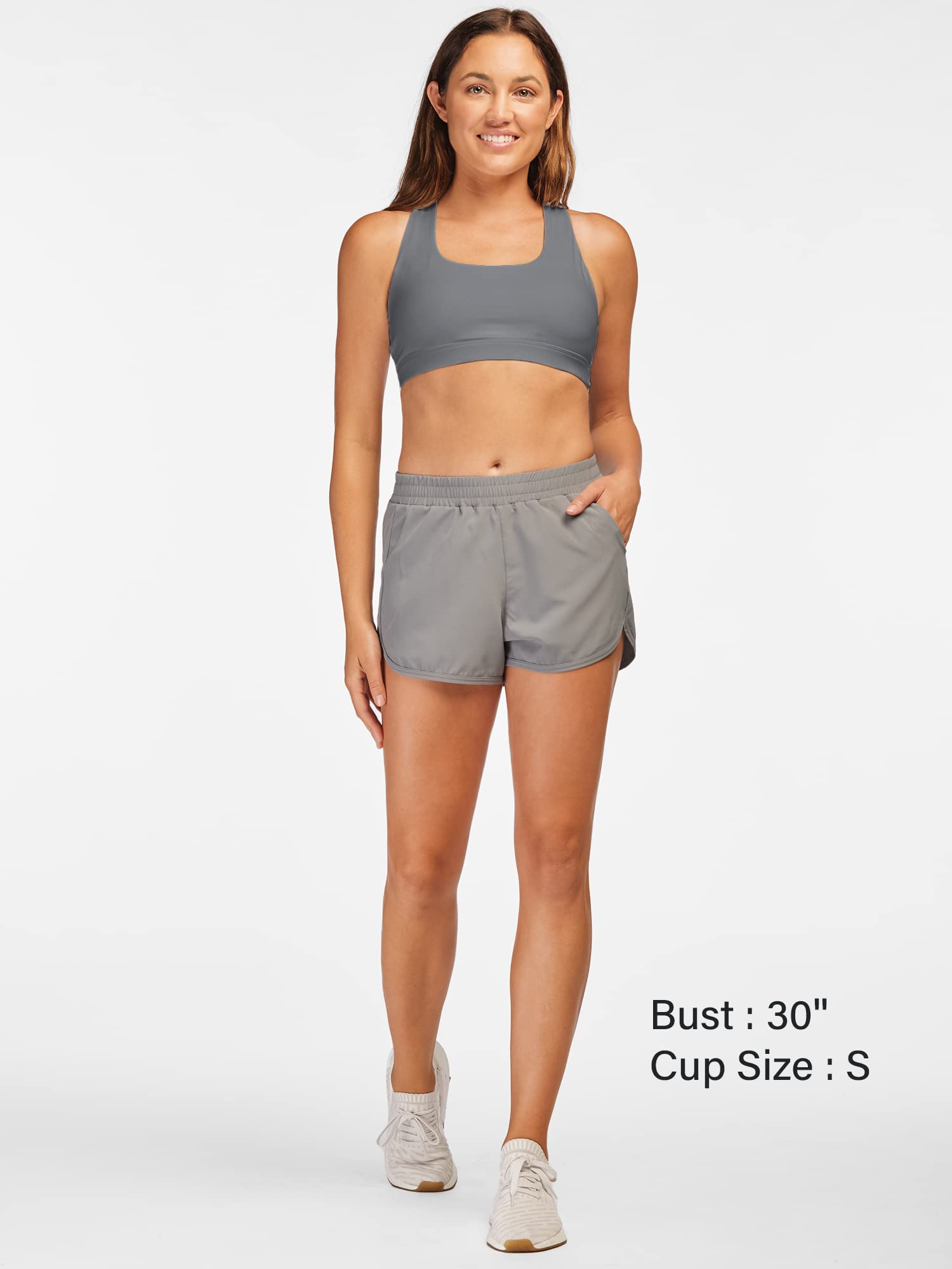 Stelle Women's Strappy Sports Bra - Full Coverage Criss Cross Back Yoga Bra with Padded Support for Workout & Gym - Perfect for Yoga, Running, HIIT and Fitness Training