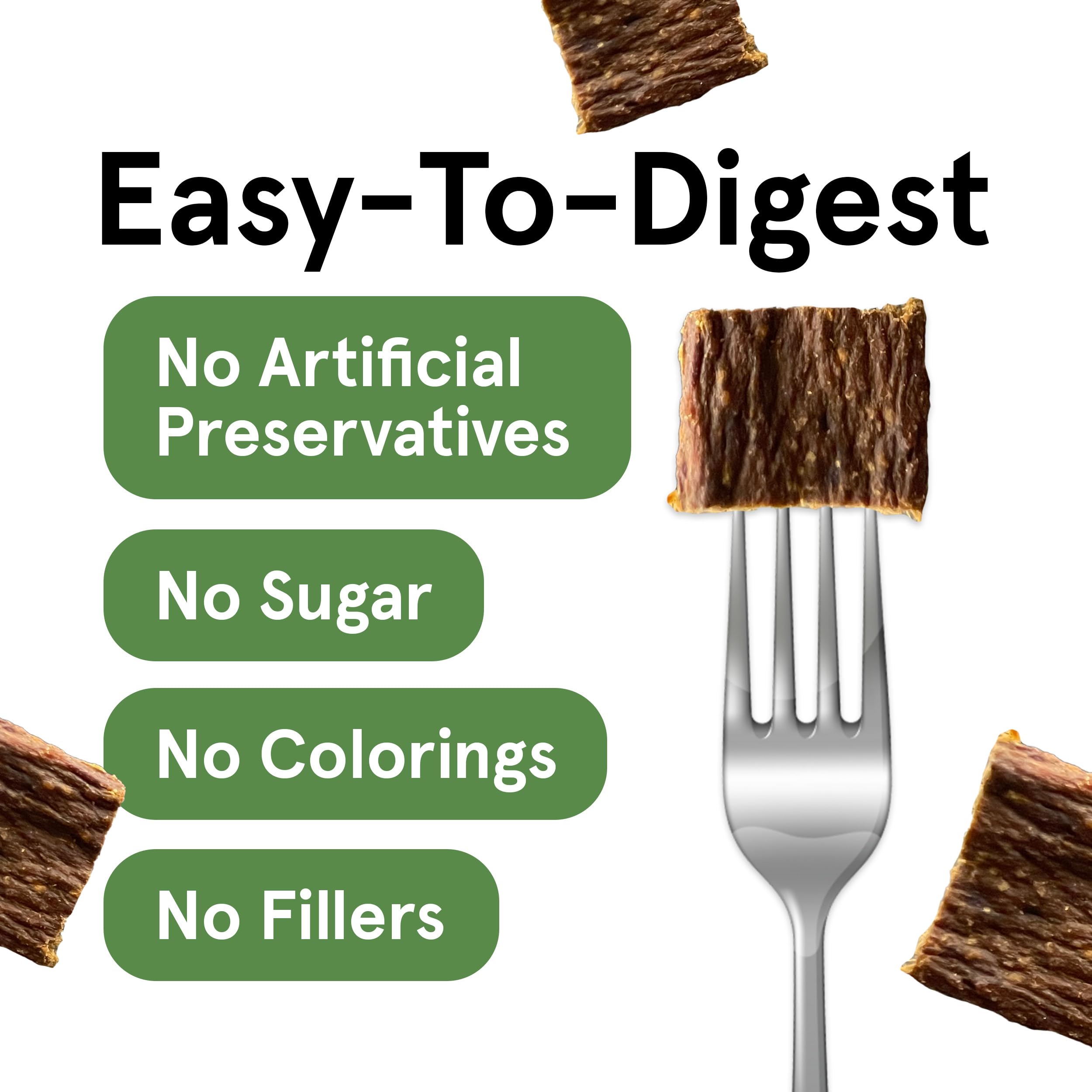 Premium Grain-Free Dog Treats - 3 Pack 12oz Bags of Air-Dried Beef Jerky for Dogs | 95% Human-Grade, Free-Range, Grass-Fed Beef | High Protein, All-Natural Training Rewards & Dental Chews for Small & Large Breeds