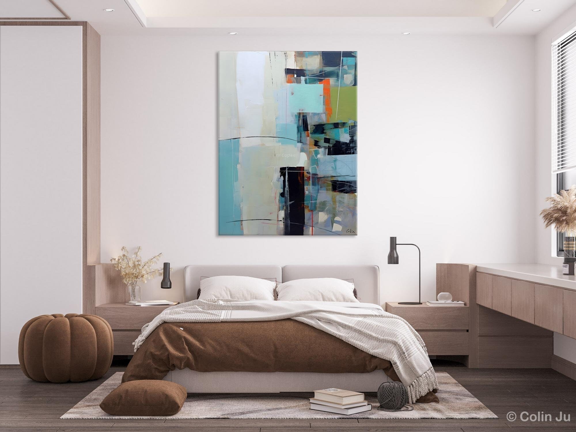 Abstract Wall Paintings - Large Contemporary Canvas Art for Bedroom Decor | Hand-Painted Modern Original Artwork | Perfect for Living Room, Office & Home Interior Design