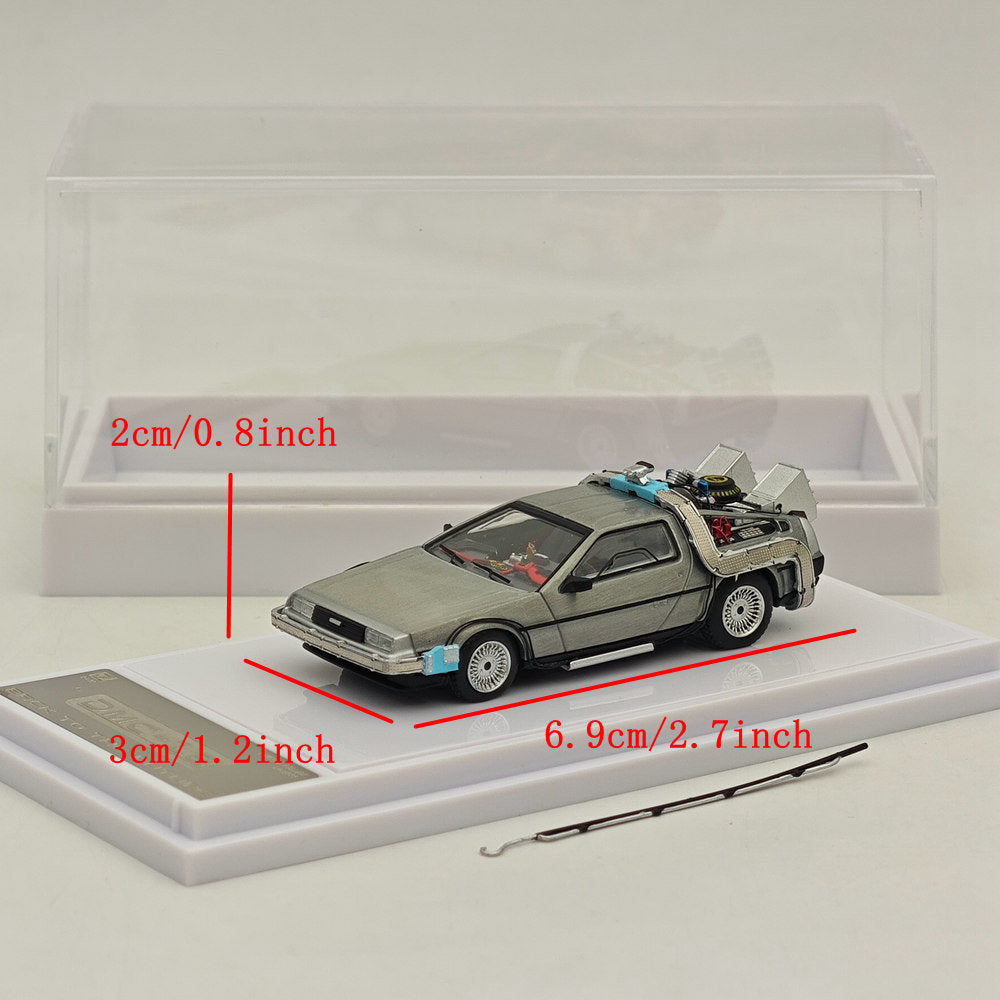 1:64 Back to the Future DMC-12 Time Machine Diecast Model Car - Collectible Movie Replica for Display & Gifts - Perfect for Fans, Collectors and Home Office Decor