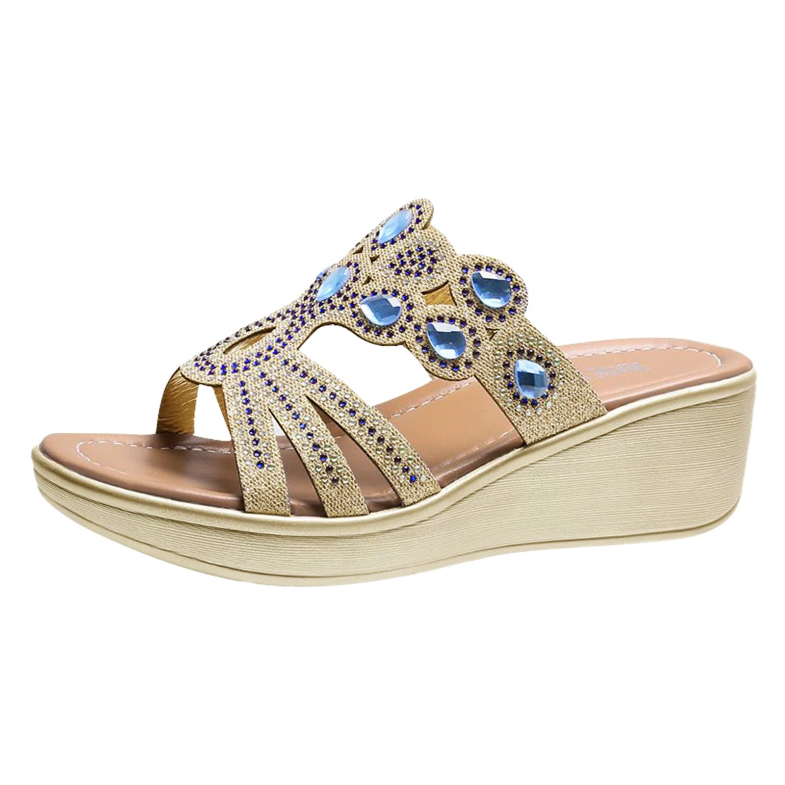 Women's Thick Comfortable Beach Sandals - Soft Buttery Textured Bohemian Wedge Heel Sandals for Casual Walking, Water Shoes & Summer Outfits | Perfect for Beach Vacations, Poolside Lounging & Summer Fashion