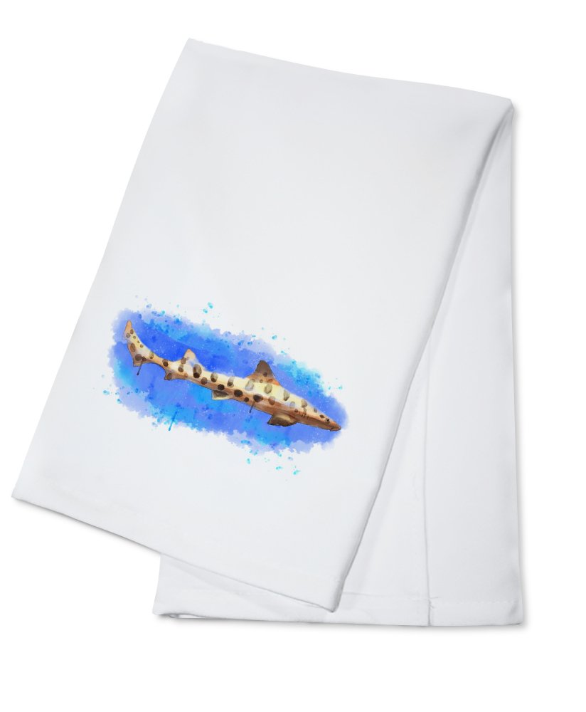 Leopard Shark Watercolor Tea Towel - 100% Cotton Decorative Hand Towel for Kitchen & Home | Perfect for Dish Drying, Gift Giving & Coastal Decor