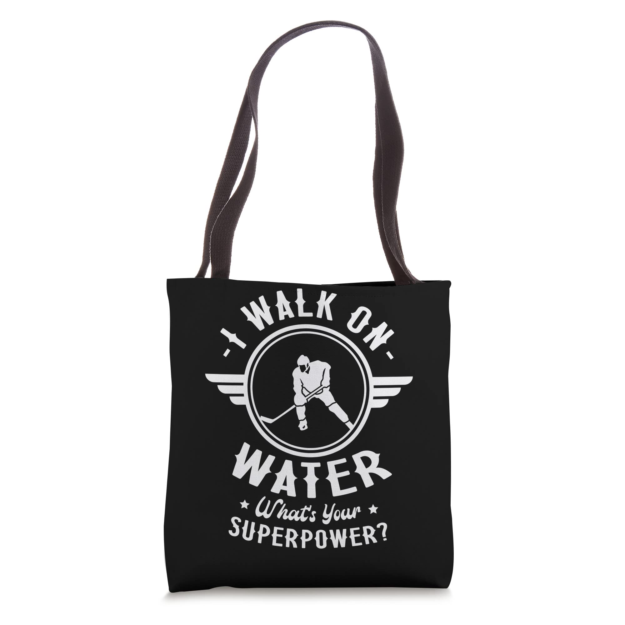 Ice Hockey Player Tote Bag - Walk on Water Superpower Design for Sports Fans, Gym, and Everyday Use