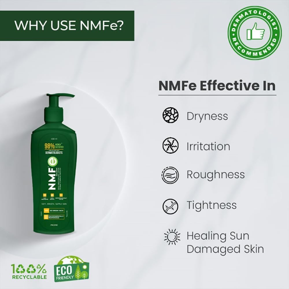 NM-Fe/Moisturizing Lotion 450ml | Natural Moisturizing Factors with Quick Absorption, Non-Greasy & Lightweight Formula | Unisex Hydrating Face & Body Lotion for Dry Skin | Perfect for Daily Skincare Routine & Post-Workout Hydration