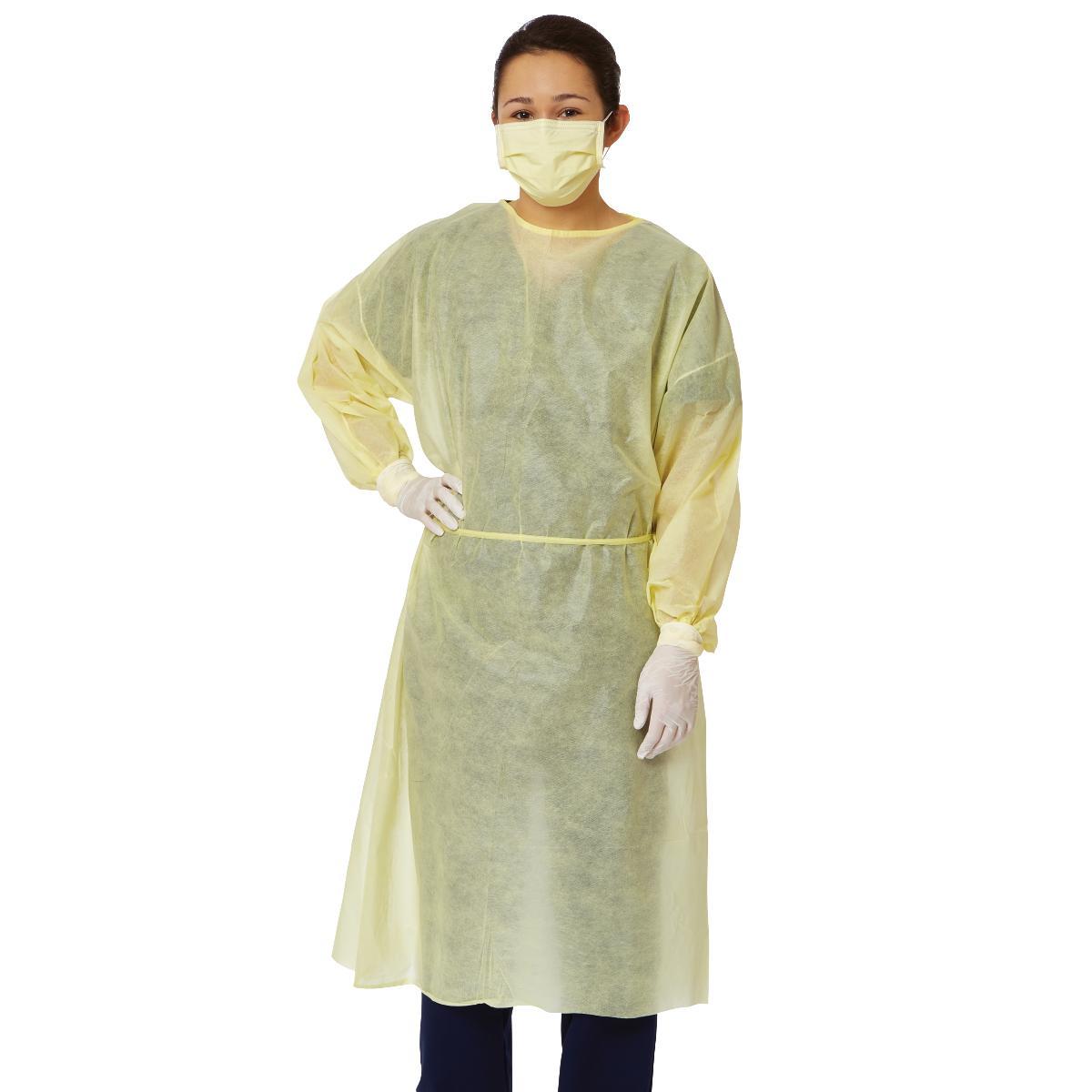 Disposable Isolation Gowns Level 1 - 100 Pack (Blue, Yellow, Green, White) - Medical PPE for Hospitals, Clinics & Home Care