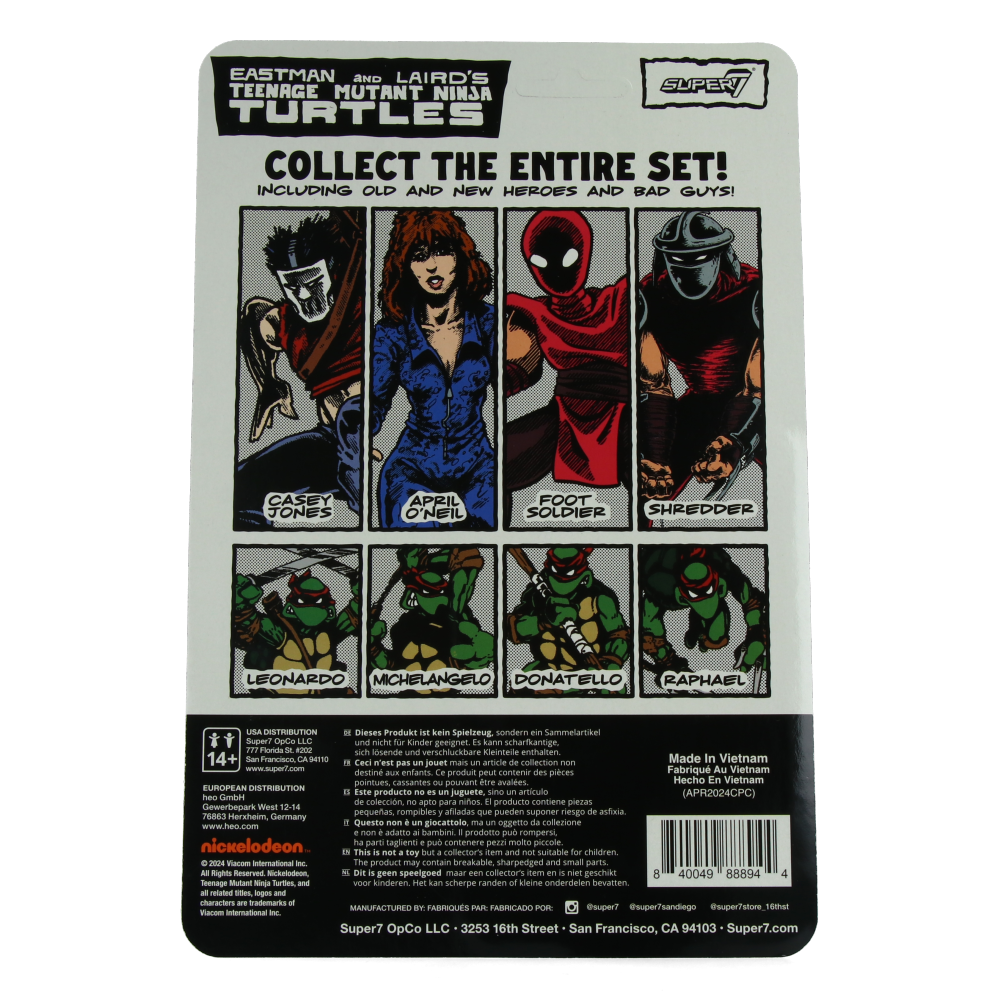 Casey Jones (Comic Color) TMNT Teenage Mutant Ninja Turtles ReAction Figure Wave 11 - Collectible Action Figure for TMNT Fans & Comic Book Collectors - Perfect for Display, Gifts, and Nostalgic Collections