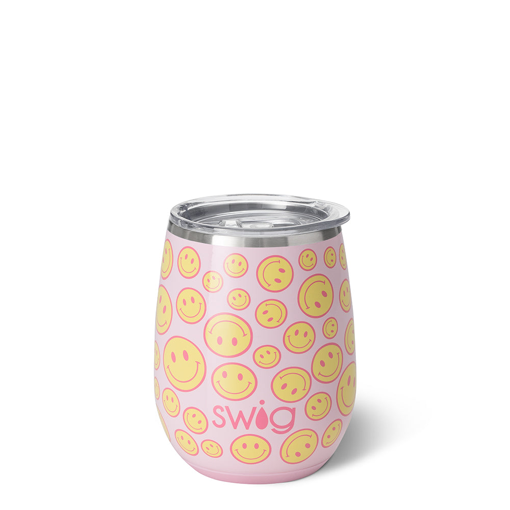 Oh Happy Day Stemless Wine Glass 14oz - Elegant and Durable for Parties, Weddings, and Home Entertaining