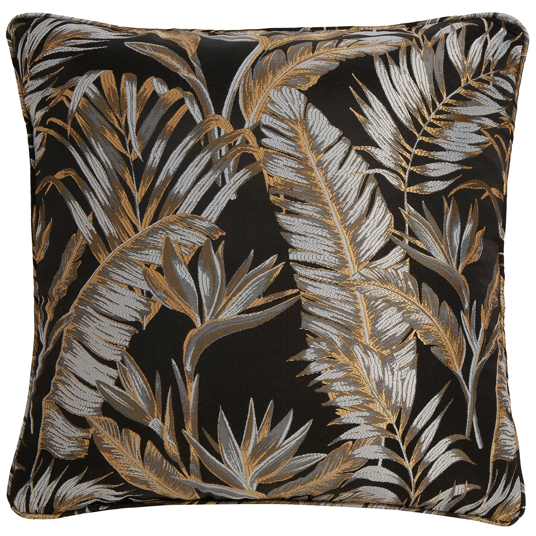 Laurence Llewelyn Bowen Paradise Palm Cushion - Black Luxury Throw Pillow for Sofa, Bed & Home Decor | Perfect for Living Room, Bedroom & Outdoor Patio