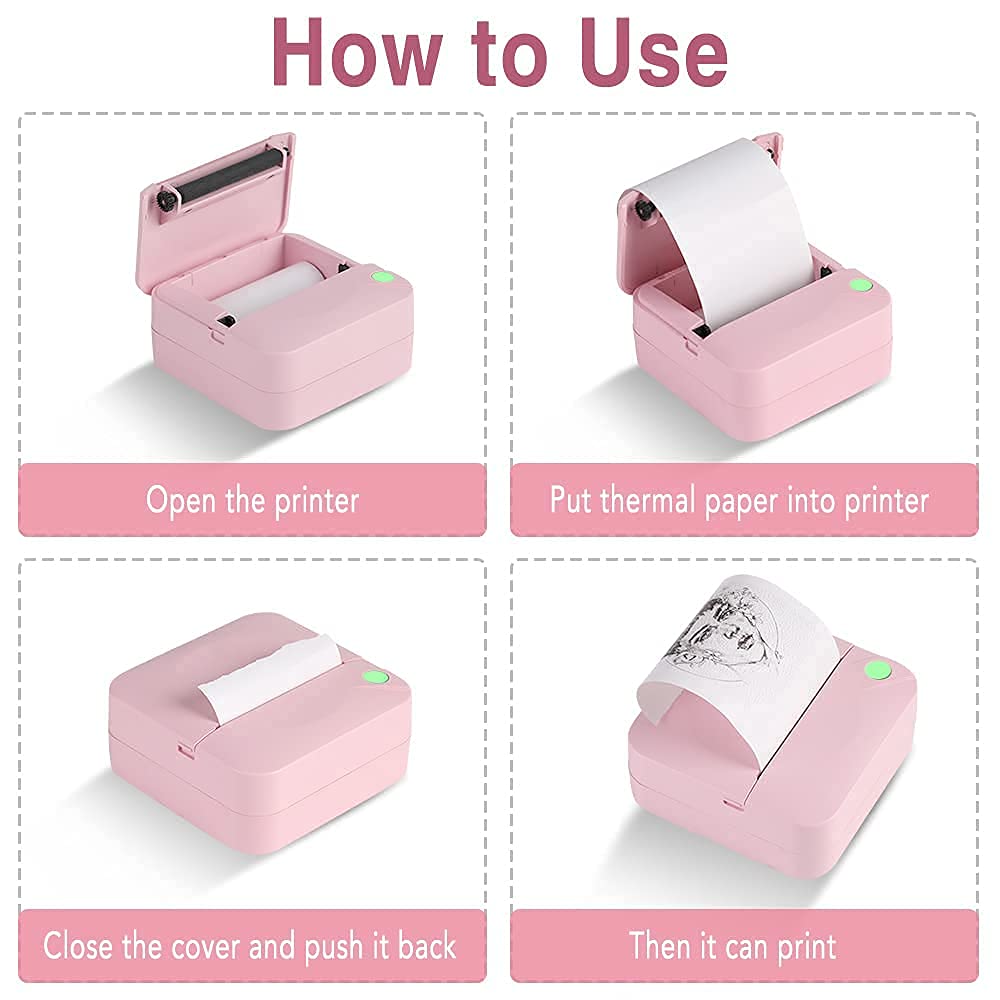 Redflower Mini Pocket C17 Portable Bluetooth Label Maker Printer - Pink, Monochrome Label Printer for Office, Home & Travel | Wireless Sticker Printer for Organizing, Crafting & Small Business Use