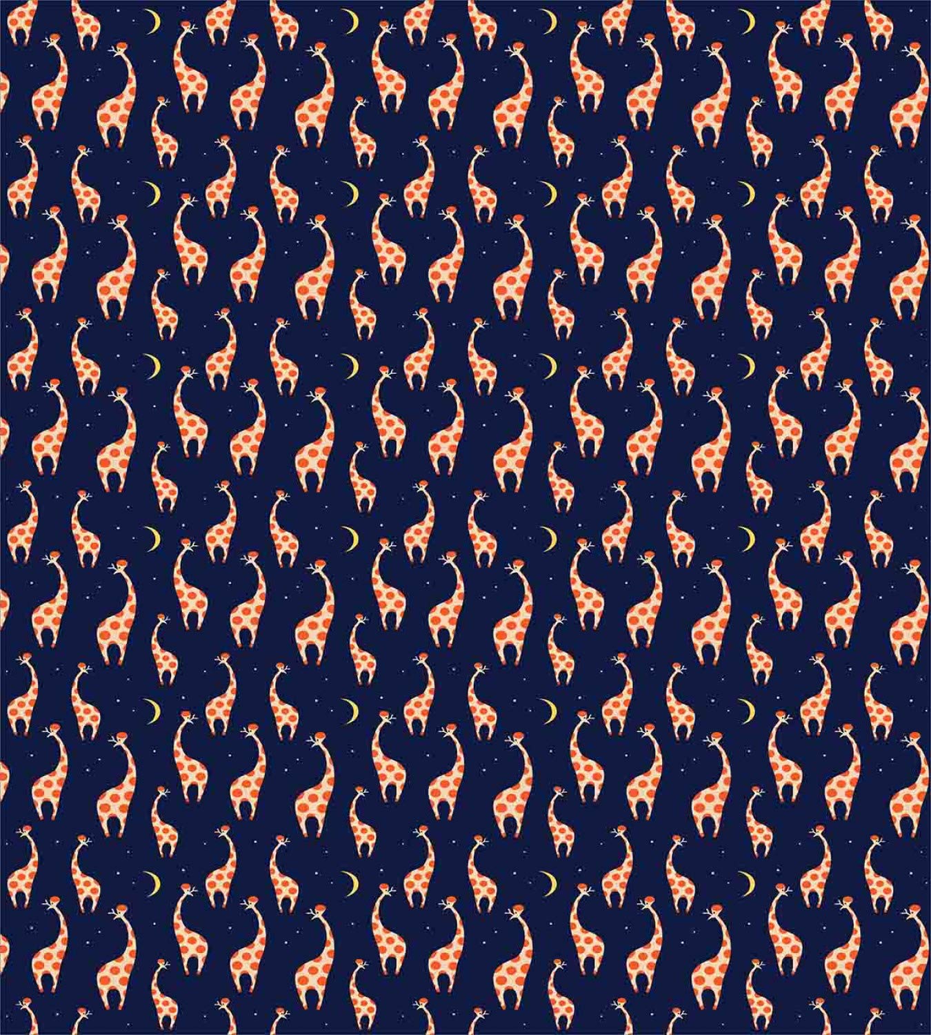 Ambesonne Giraffe Duvet Cover Set 3-Piece King Size - Funny Animal Print on Night Sky Design, Dark Orange & Navy Blue Bedding with 2 Pillow Shams - Perfect for Kids' Rooms, Jungle Themed Decor & Unique Gift Ideas