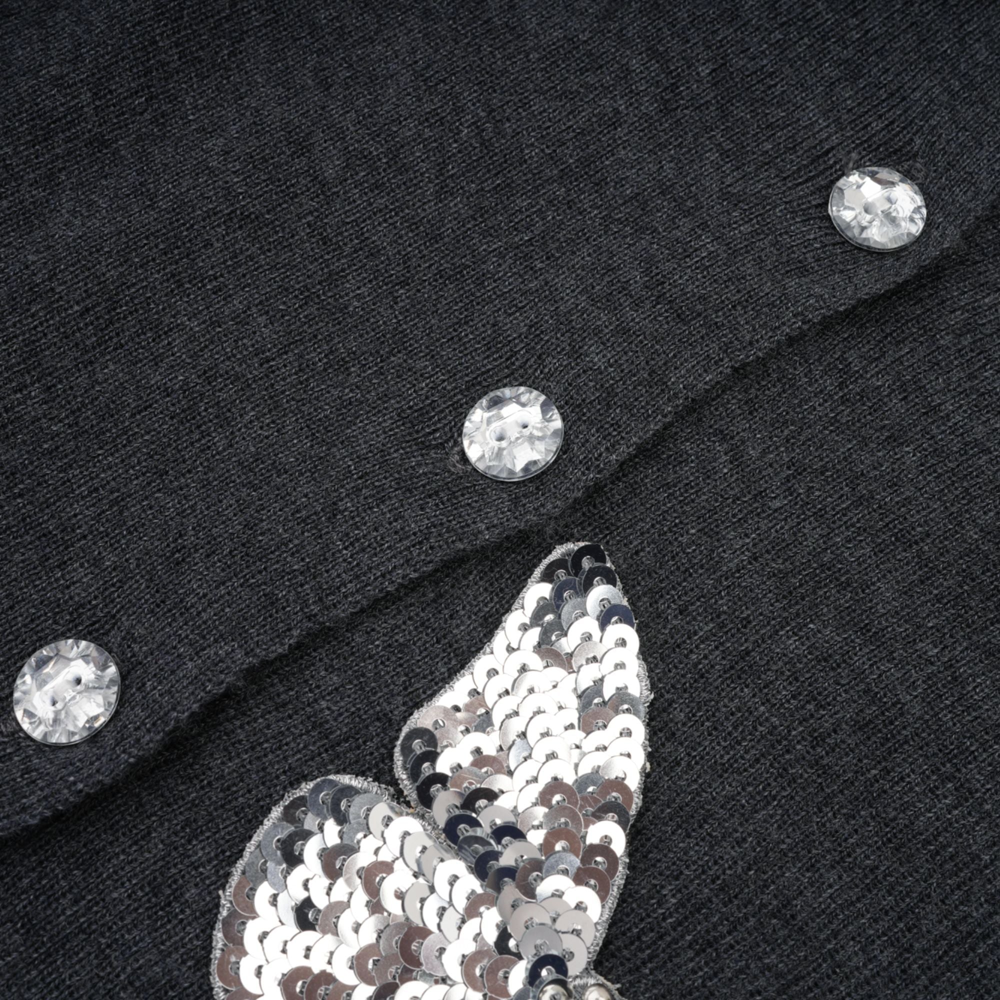 Elegant Grey Sequin Butterfly Cardigan for Women - Perfect for Parties, Weddings & Evening Events