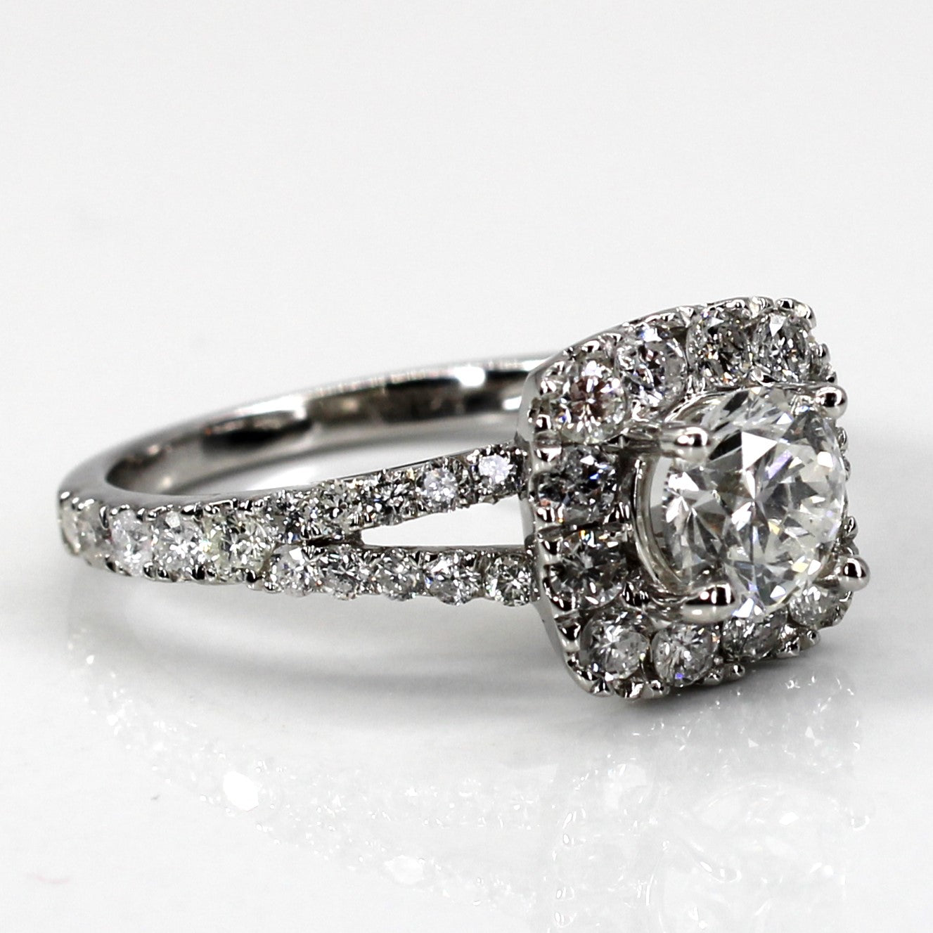 1.72ctw Halo Diamond Engagement Ring - I1 E/F Clarity, Size 6.5 - Perfect for Proposals, Anniversaries & Special Occasions