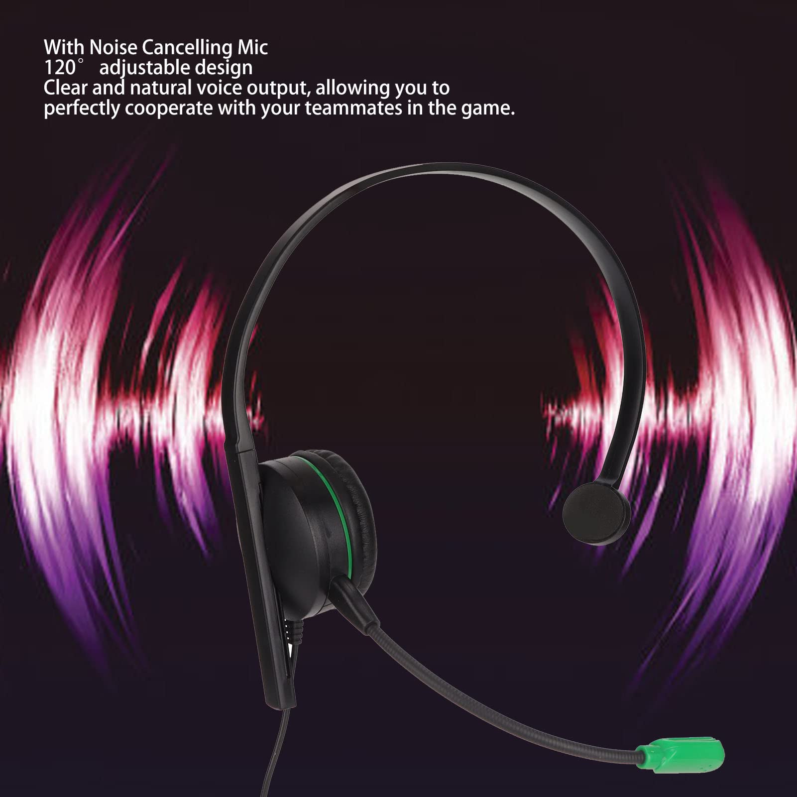 Gaming Headset for Chat with 3.5mm Jack Wired Microphone, Noise Cancelling & Volume Control - Compatible with PC, Laptop, Tablet, PSP, iOS Devices - Perfect for Online Gaming, Video Calls & Remote Work