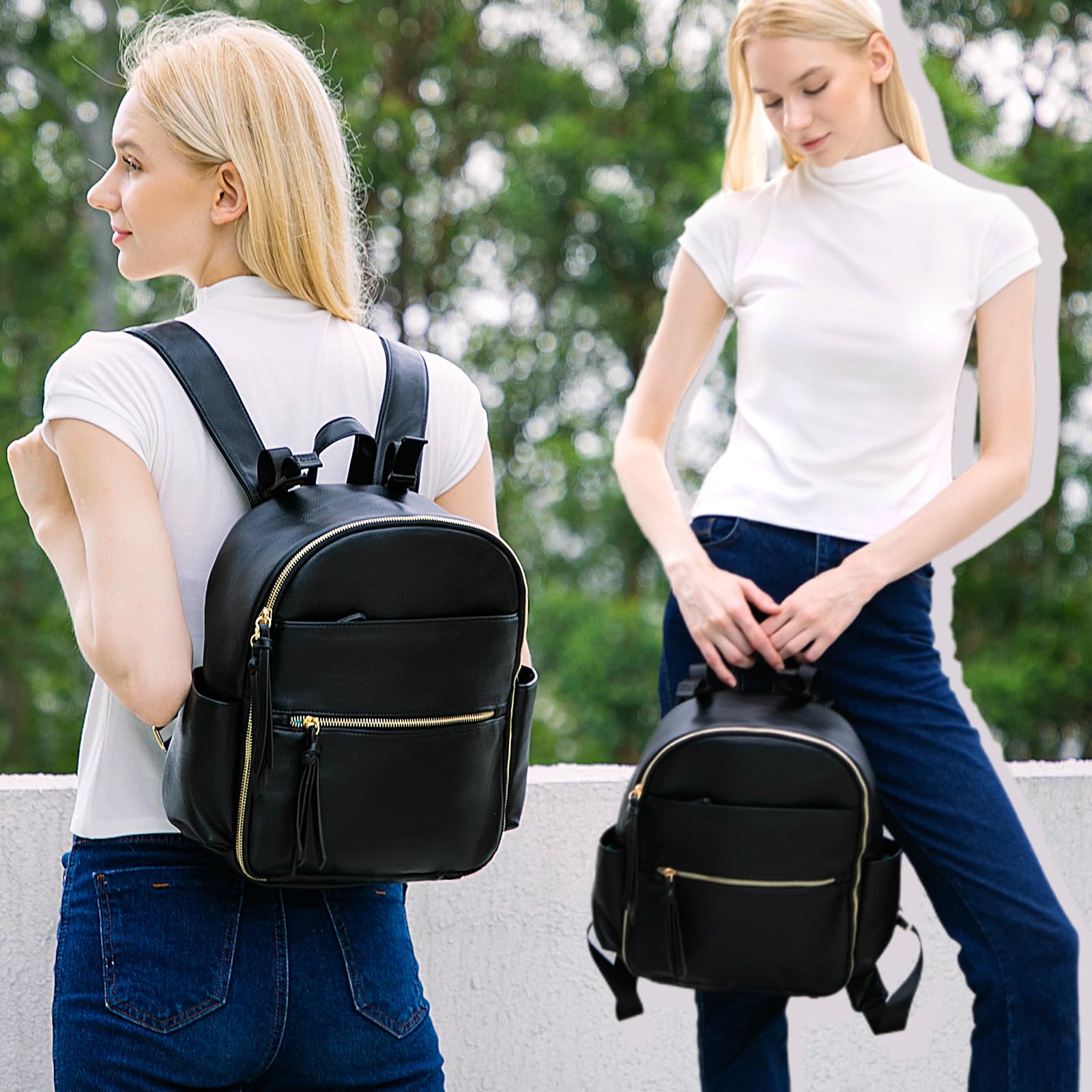 MOMINSIDE Small Diaper Bag Backpack - Mini Baby Diaper Bag with 2 Insulated Pockets & Stroller Straps | Perfect for Travel, Outings & Everyday Use | Compact Diaper Organizer for Moms on the Go