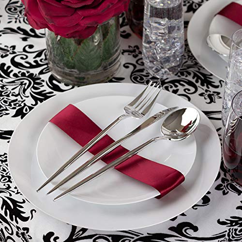 Premium Disposable Plastic Soup Spoons - Elegant Silver Flatware Set of 32 - Perfect for Parties, Catering & Outdoor Dining