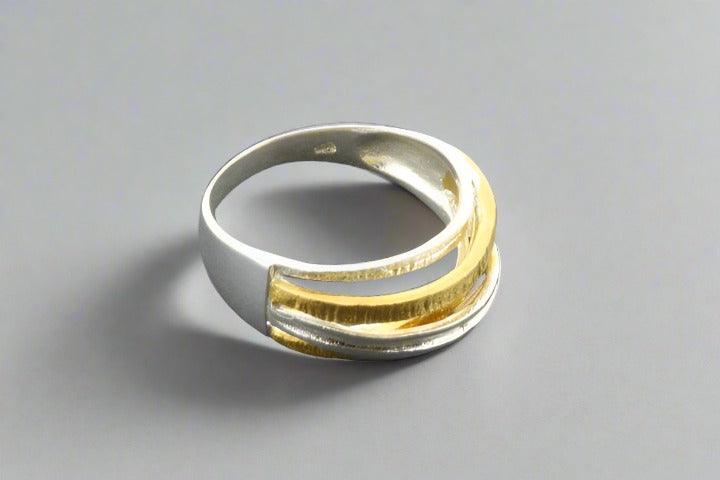 Multi Strand Knot Ring - Gold Over Sterling Silver Stackable Ring for Women, Perfect for Everyday Wear & Special Occasions