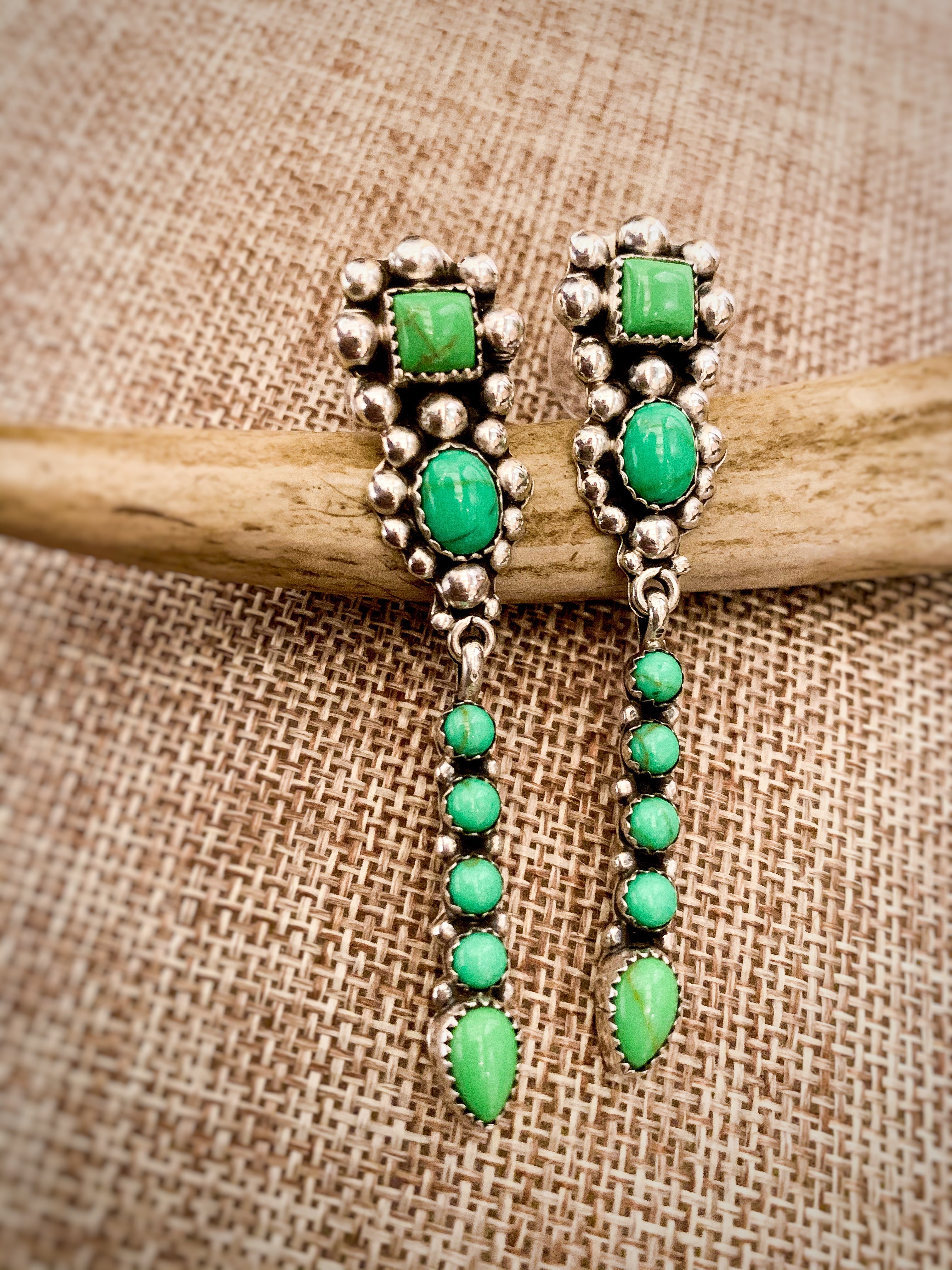 Natural Gaspeite Gemstone Earrings for Women - Elegant Green Stone Dangle Earrings | Perfect for Parties, Weddings & Everyday Wear