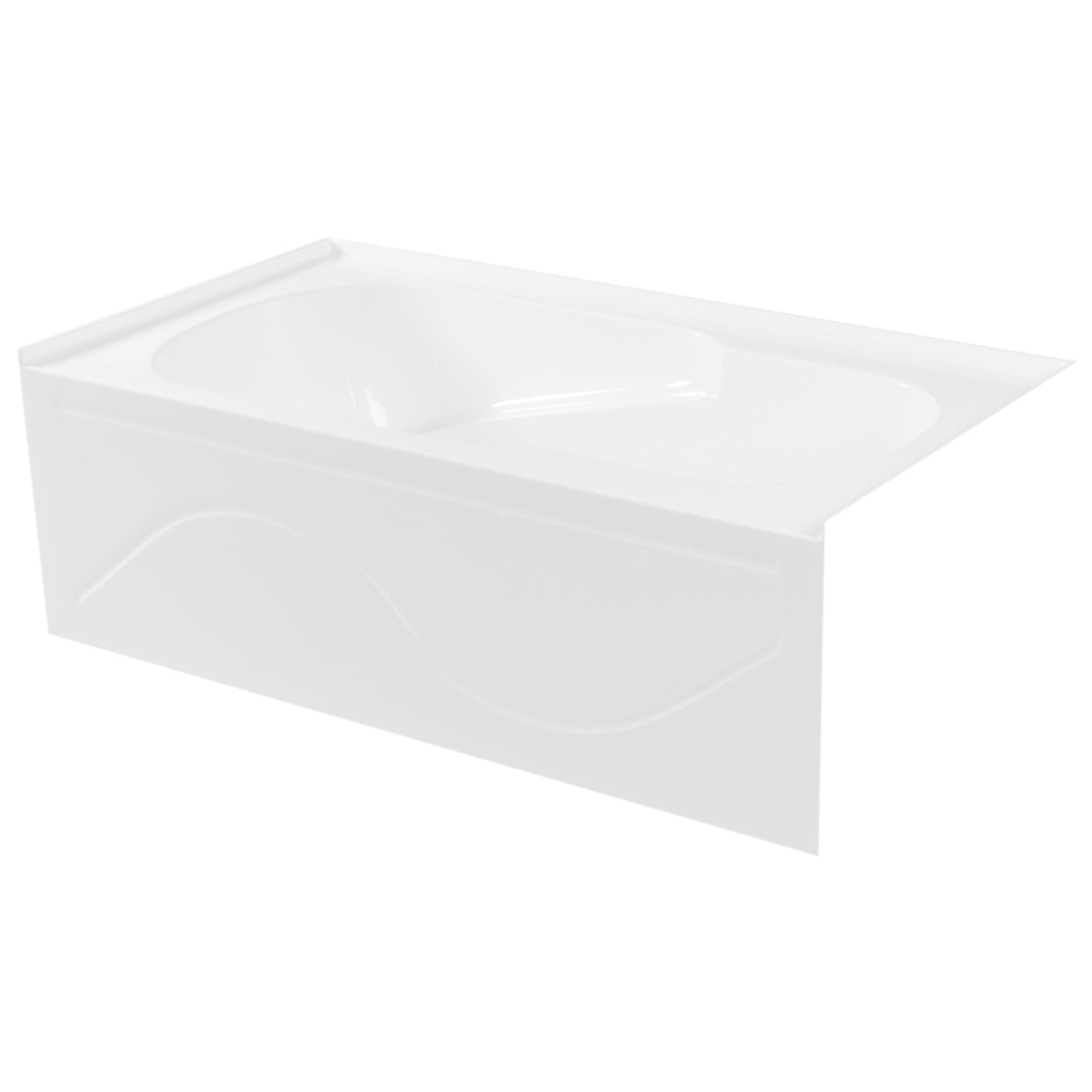 Aqua Eden VTAP603216R 60 Inch Acrylic Rectangular 3-Wall Alcove Bathtub with Anti-Slip Surface & Right-Hand Drain - Glossy White - Perfect for Modern Bathrooms & Spa-Like Retreats