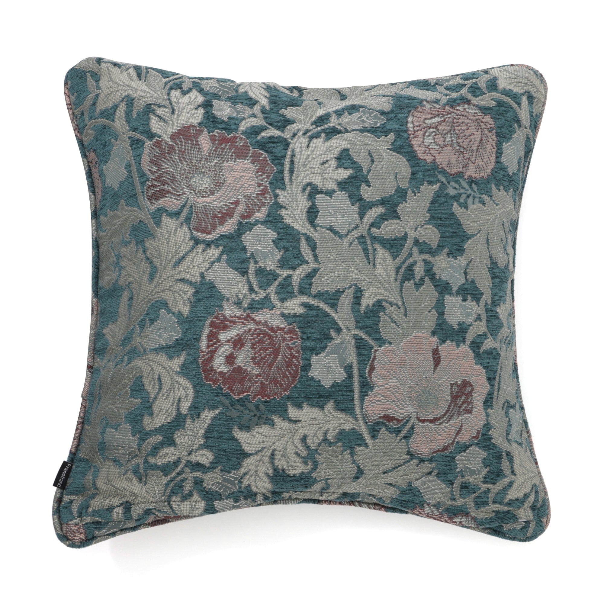 JQ Floral Cushion Cover 18x18 Inches Green - Soft Decorative Pillow Case for Sofa, Bed, Living Room & Home Decor
