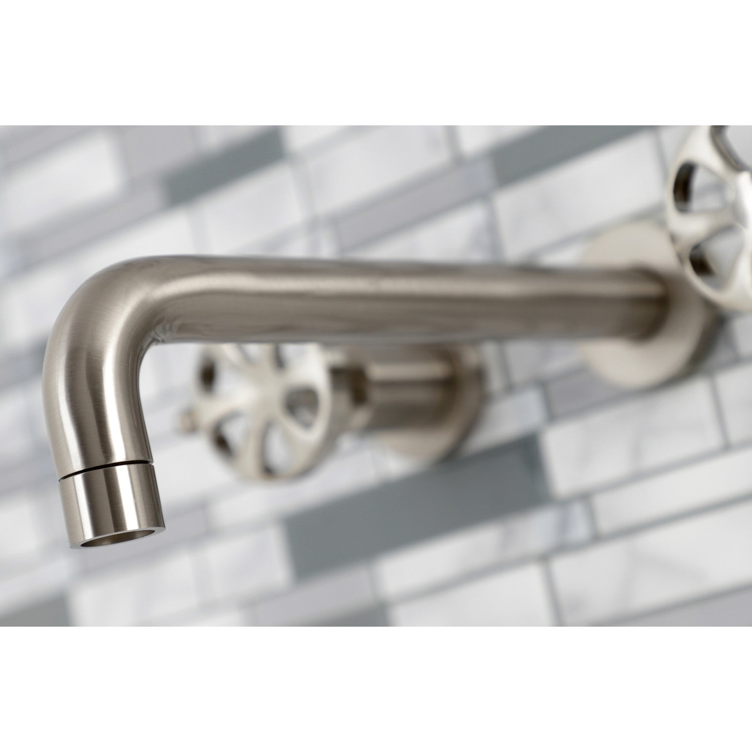 Belknap KS8028RX Brushed Nickel Roman Tub Faucet - 3 Hole Wall Mount Two Handle Bathroom Faucet for Luxury Soaking Tubs & Spa Retreats