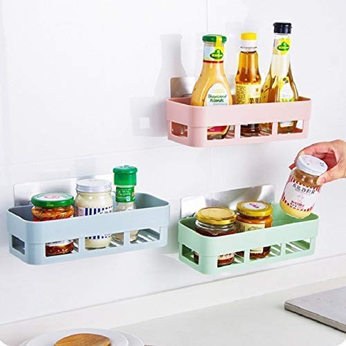 POXEFLIP Multipurpose Wall Mounted Shelf - Plastic Bathroom & Kitchen Storage Rack, Hanging Organizer for Toiletries, Spices, Cosmetics - Perfect for Small Space Organization in Bathroom, Kitchen, Office