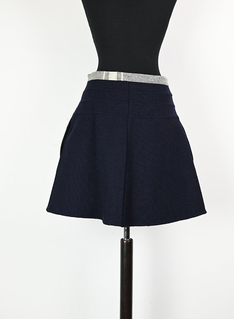Dior Blue Wool Skirt Size 42 - Elegant & Stylish Women's Fashion for Office, Party & Special Occasions