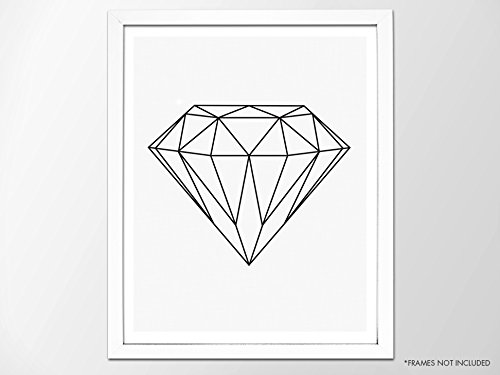 Geometric Diamond Print Wall Art - Minimalist Modern Abstract Home Decor - Perfect for Living Room, Bedroom & Office Decoration