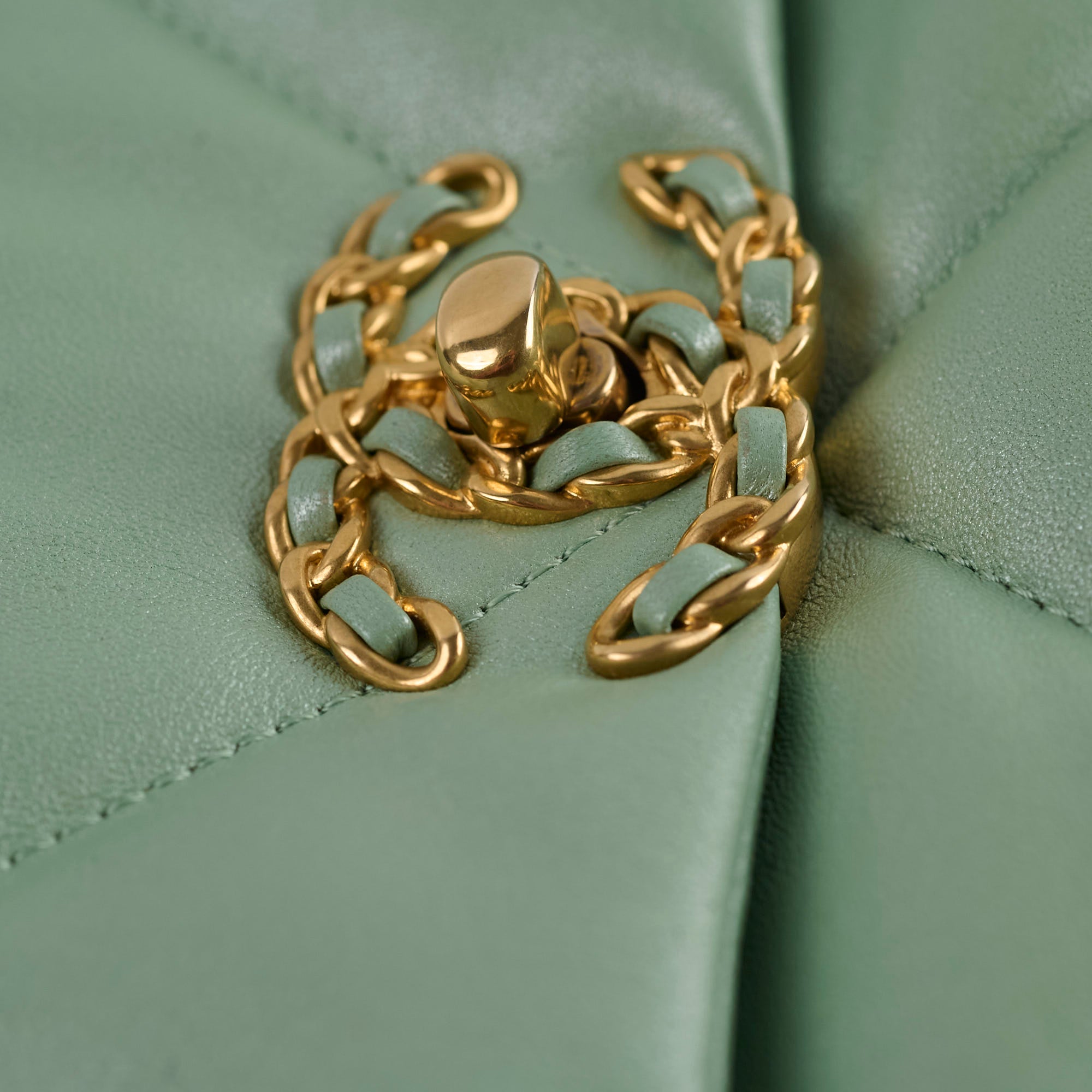 Chanel Small 19 Handbag Iridescent Green Leather Crossbody Bag with Microchip - Perfect for Evening Parties, Date Nights & Luxury Fashion Accessories
