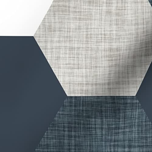 Hexagon Quilt Wholecloth Fabric - Gray White Beige Cheater Printed Minky Fat Quarter for Baby Blankets, Quilt Backing & Sewing Projects | Soft Plush Fabric for DIY Crafts, Nursery Decor & Cozy Home Accents