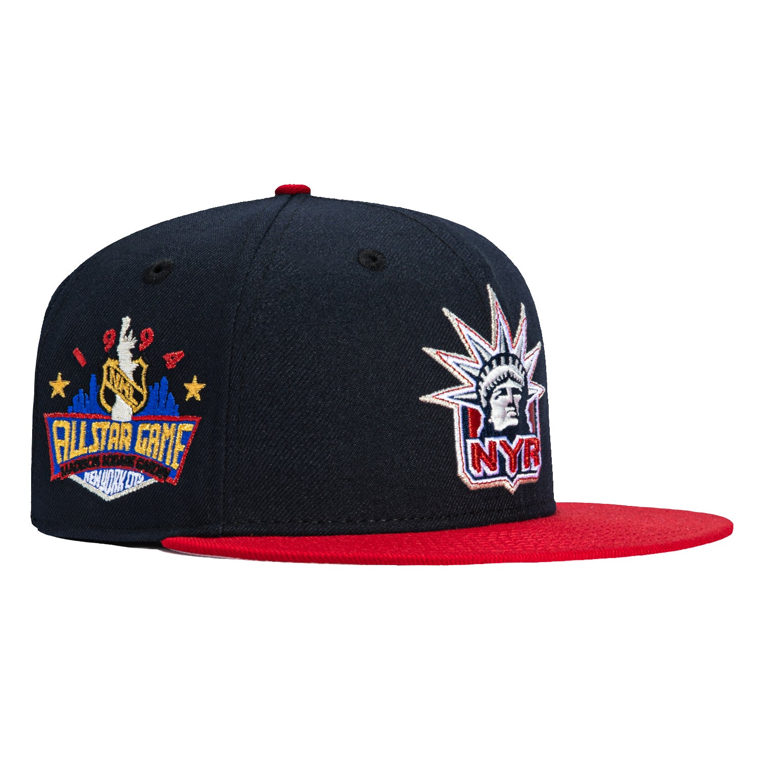 New Era 59Fifty New York Rangers 1994 All Star Game Patch 1996 Snapback Hat - Navy & Red - Vintage NHL Hockey Cap for Fans & Collectors - Perfect for Games, Events & Sports Memorabilia Display