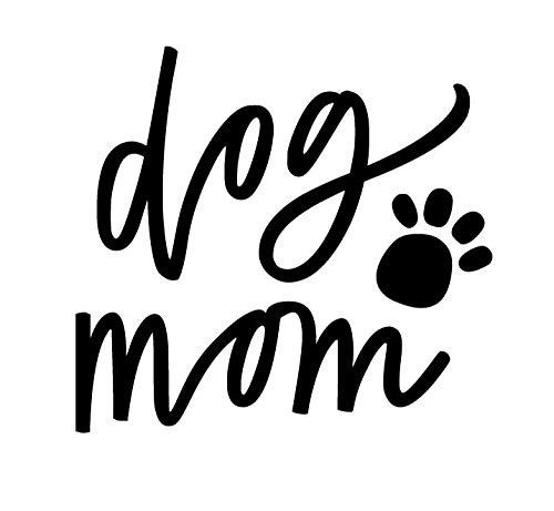 Dog Mom Iron On Decal - Custom Size & Color Heat Transfer Vinyl for DIY T-Shirts, Hoodies & Fabric - Perfect Pet Owner Gift for Women & Dog Lovers - Great for Apparel, Bags & Home Decor (Black)