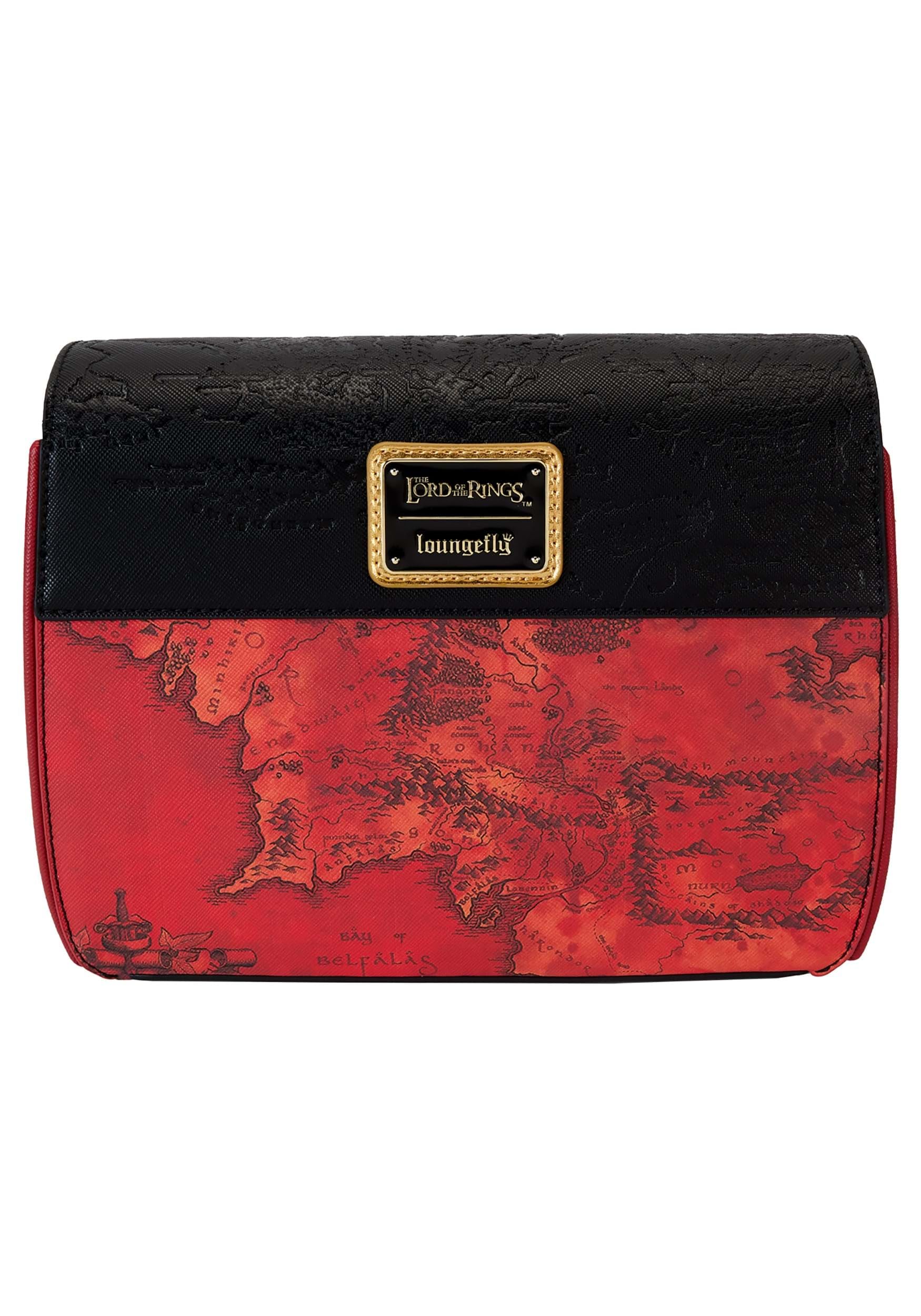 Loungefly WB Lord of the Rings The One Ring Crossbody Bag - Middle Earth Map Design Hobbit Purse for Women | Perfect for Cosplay, Comic Con & Fantasy Themed Events